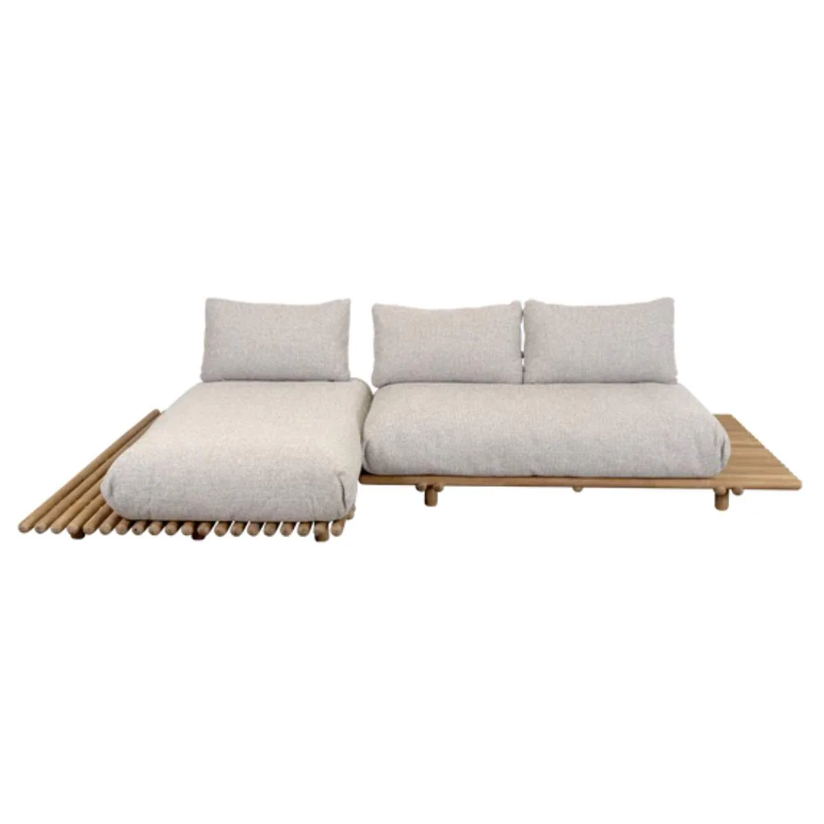 Cane-line Sticks Platform, Sofa w/ Chaise Lounge - Image 3