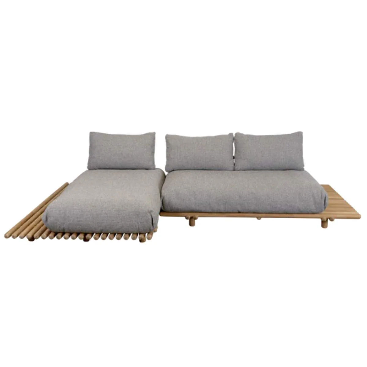 Cane-line Sticks Platform, Sofa w/ Chaise Lounge - Image 4