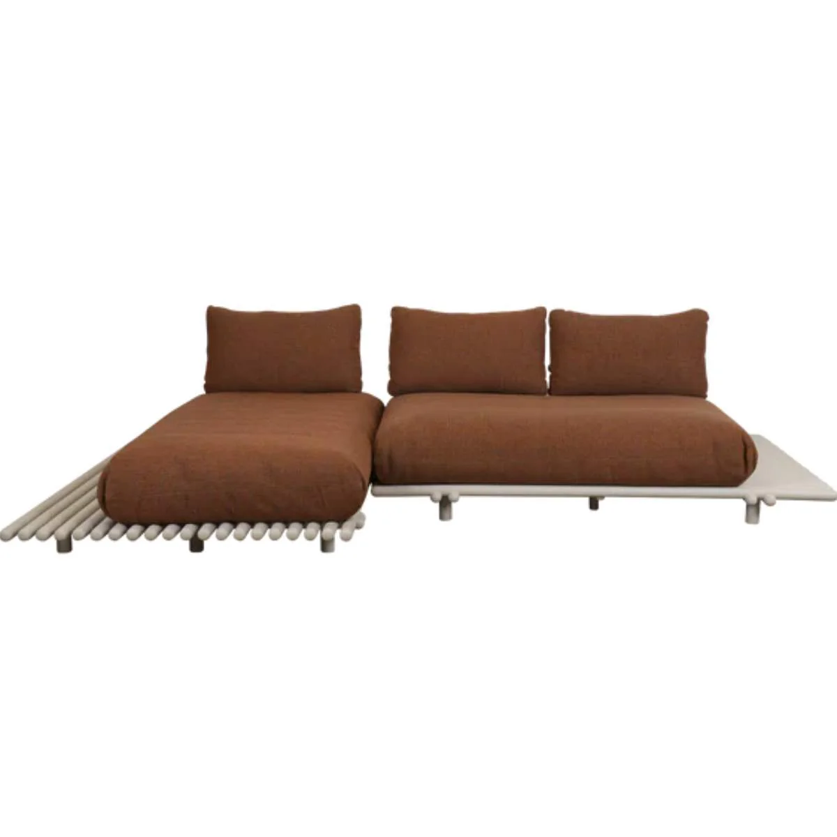Cane-line Sticks Platform, Sofa w/ Chaise Lounge - Image 7