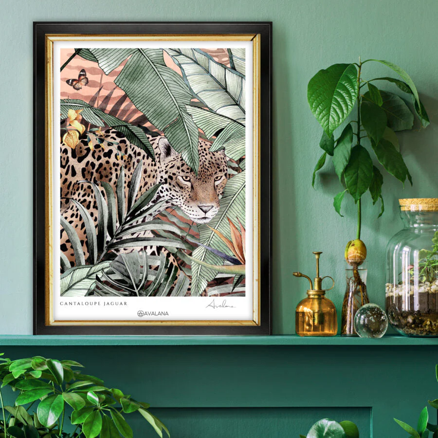 Avalana Cantaloupe Jaguar Art Print - Image 2