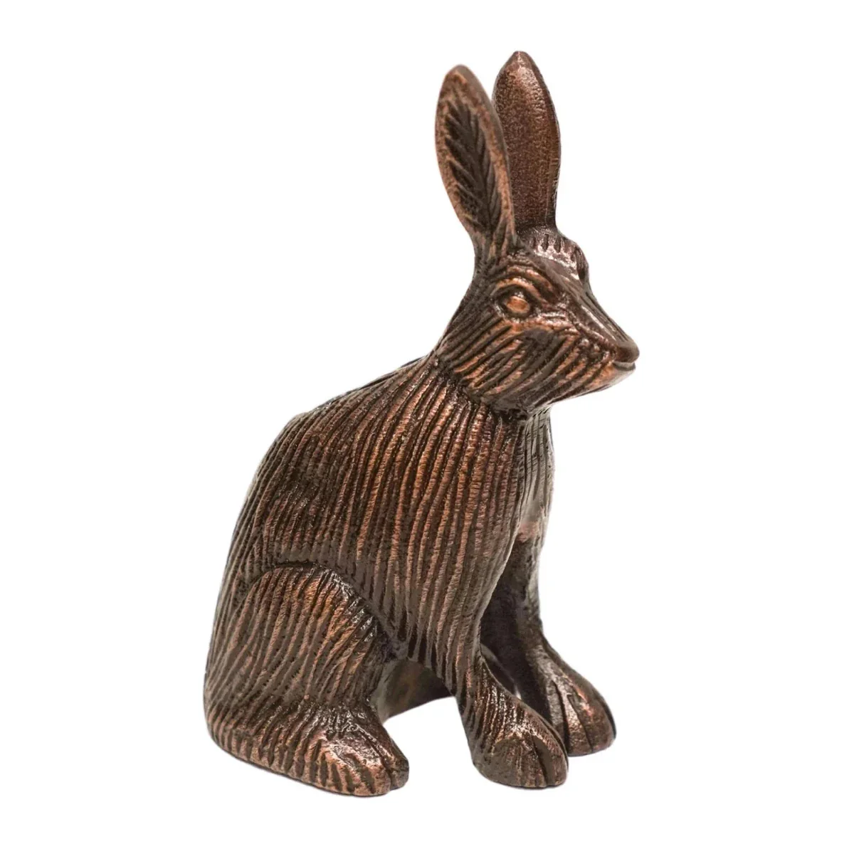 Ivyline Cast Aluminium Hare Candle Holder Antique Copper