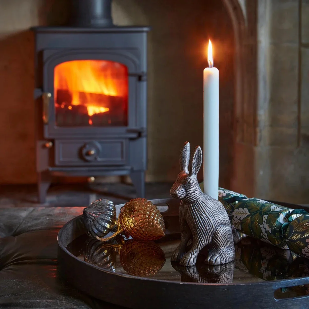 Ivyline Cast Aluminium Hare Candle Holder Antique Copper - Image 3