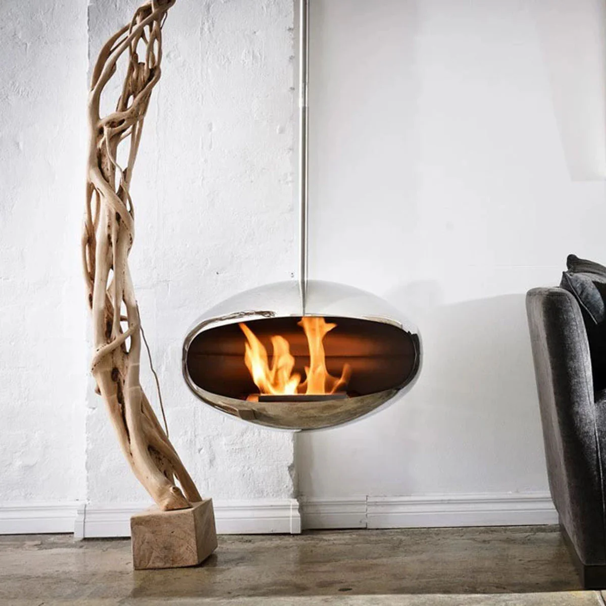 Cocoon Fires Aeris - Polished Steel with a Steel Pole - Image 3
