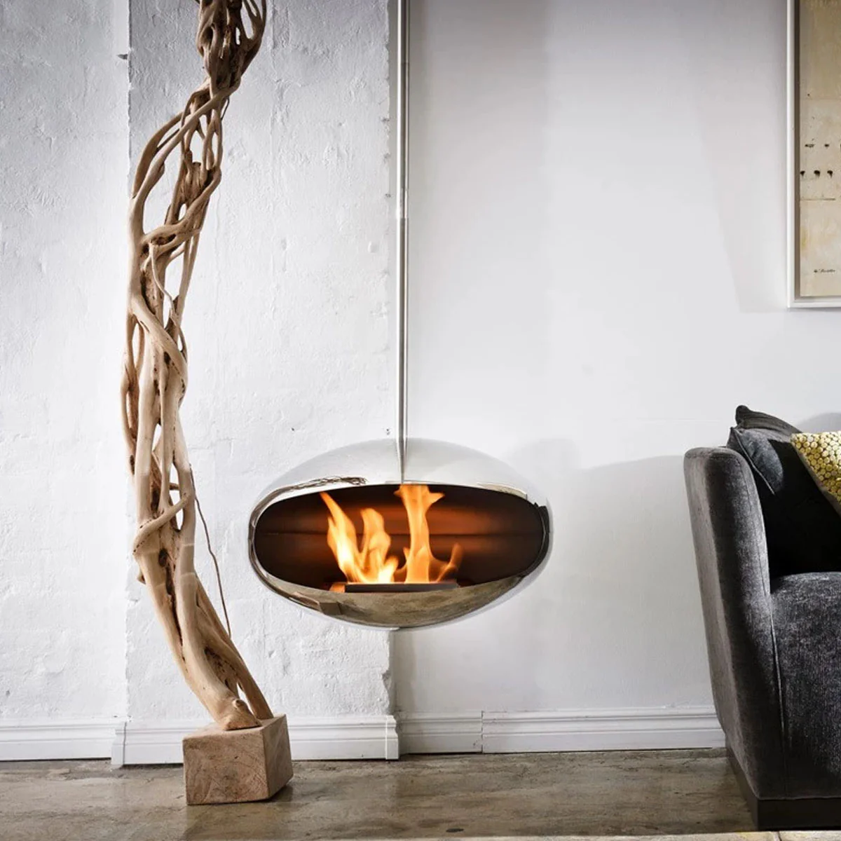 Cocoon Fires Aeris - Polished Steel with a Steel Pole - Image 5