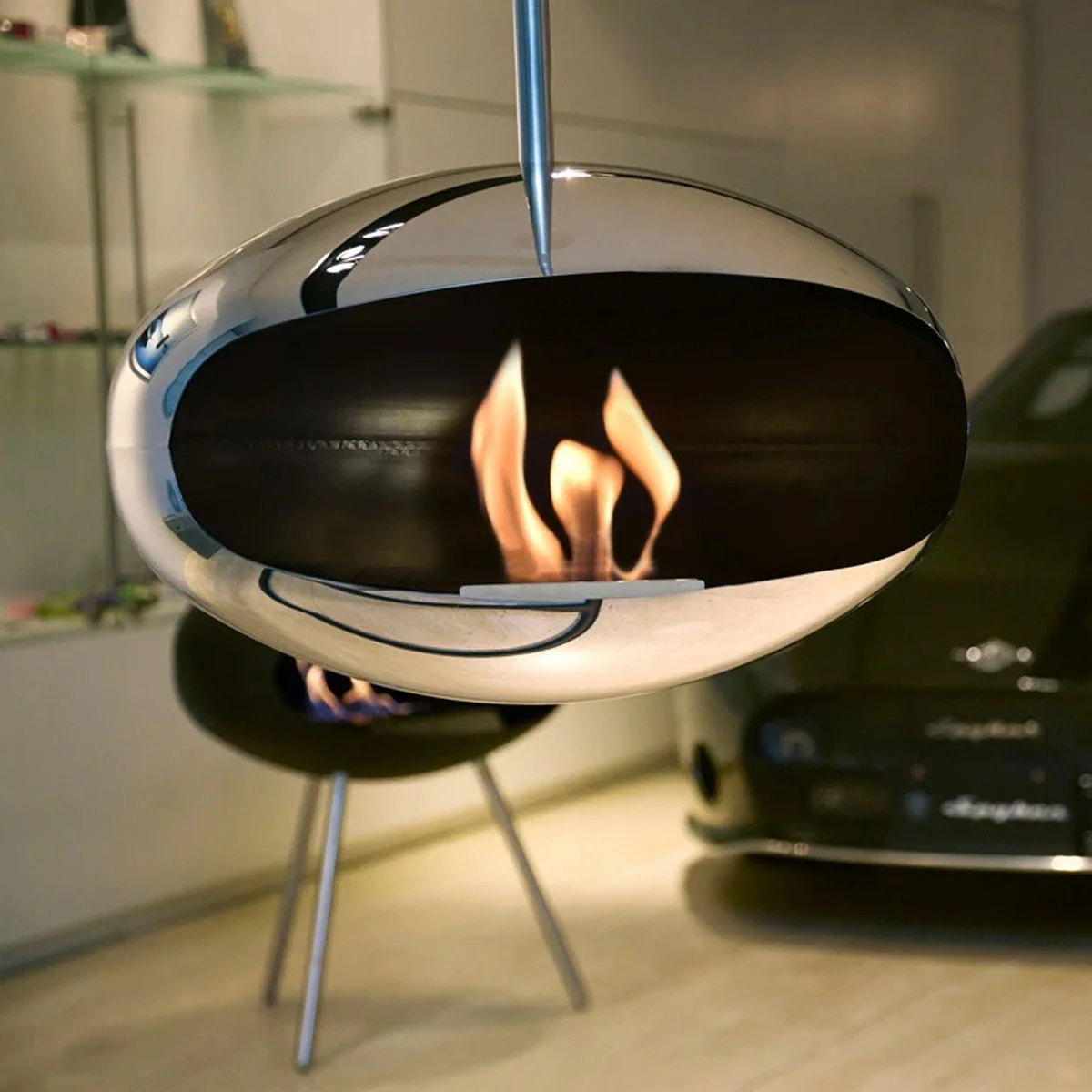 Cocoon Fires Aeris - Polished Steel with a Steel Pole - Image 6