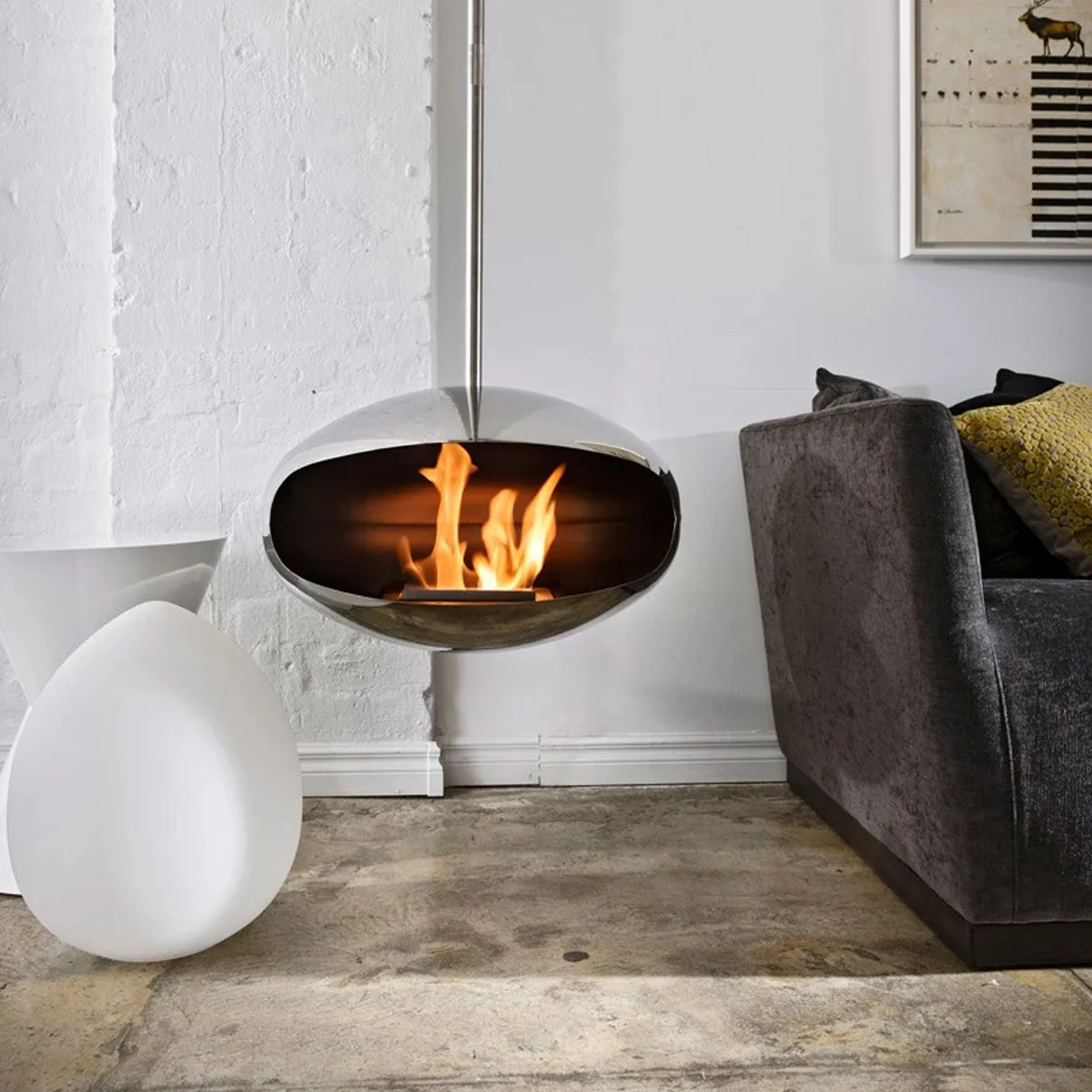 Cocoon Fires Aeris - Polished Steel with a Steel Pole - Image 8