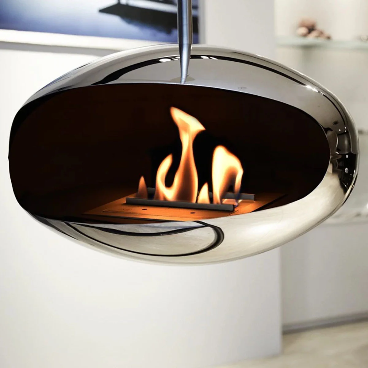 Cocoon Fires Aeris - Polished Steel with a Steel Pole - Image 9