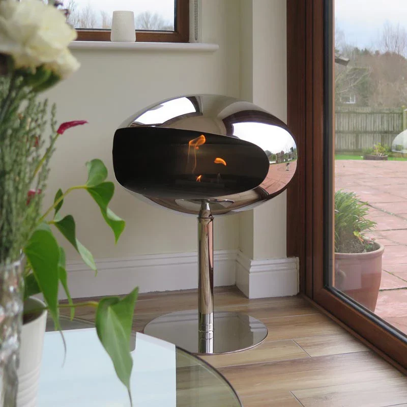 Cocoon Fires Pedestal - Polished Steel with a Polished Steel Base - Image 3