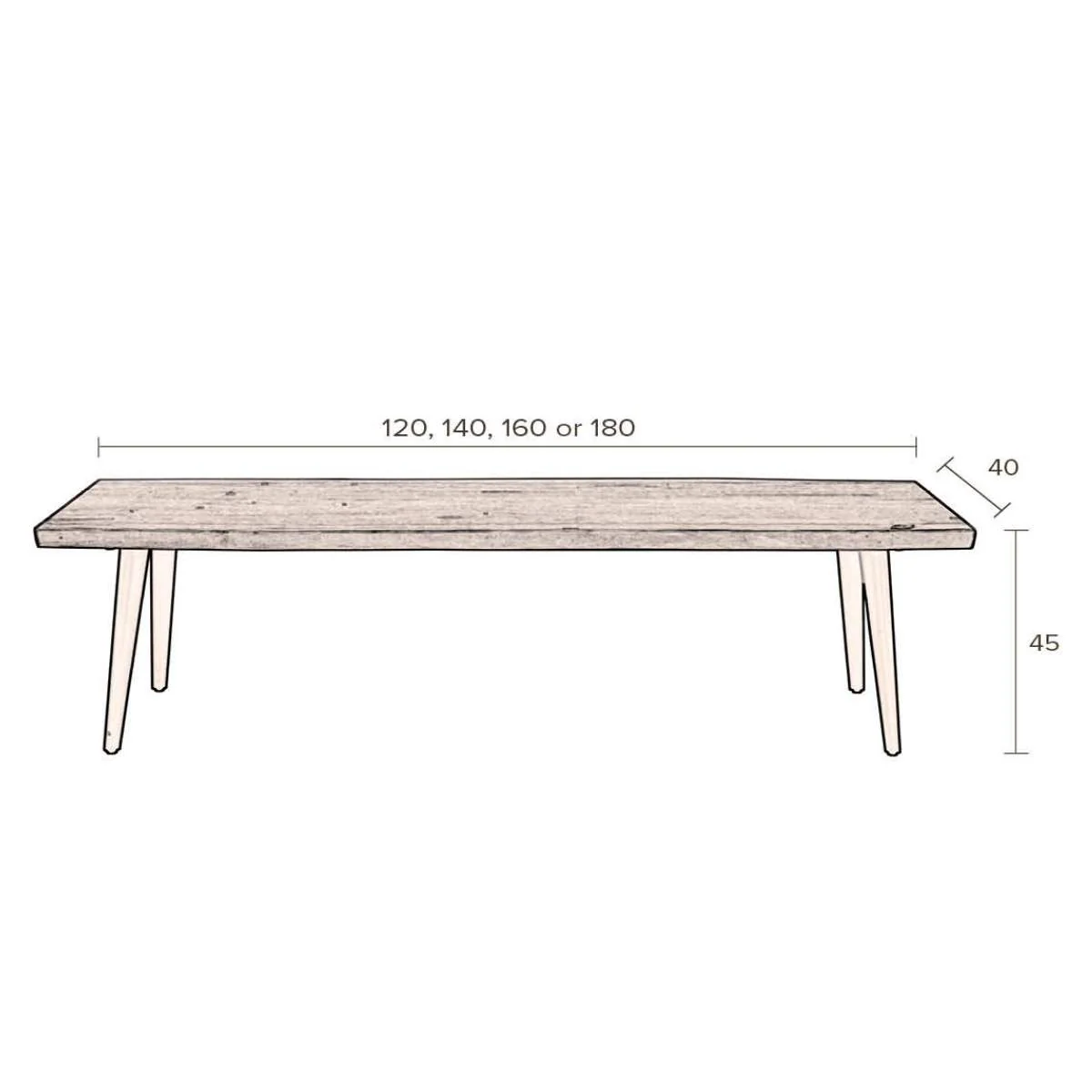 Dutch Bone Bench Alagon 180x40 - Image 6