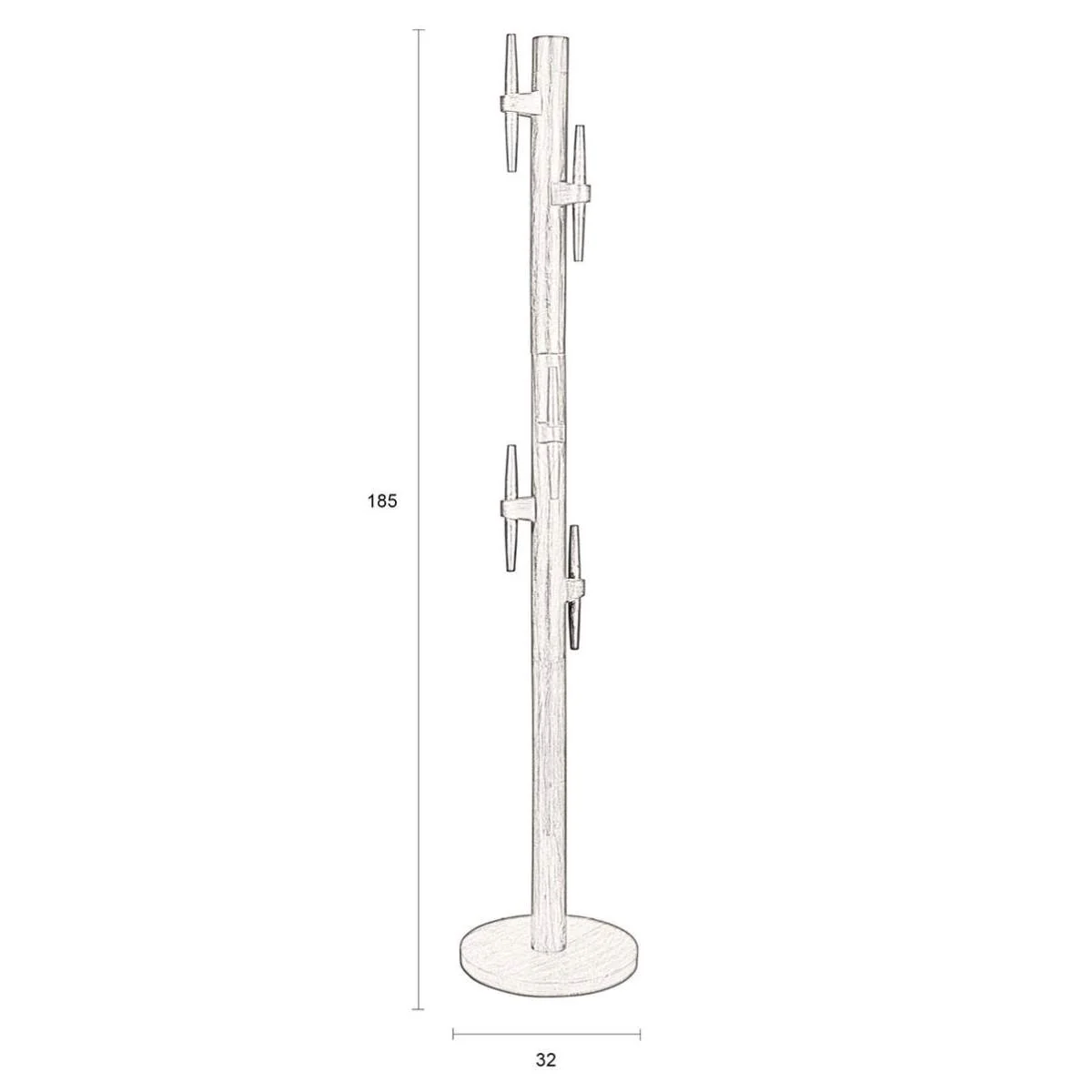 Dutch Bone Coat Rack Jakub Walnut - Image 5