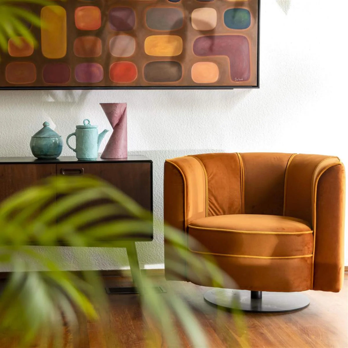 Dutch Bone Lounge Chair Flower Orange - Image 12