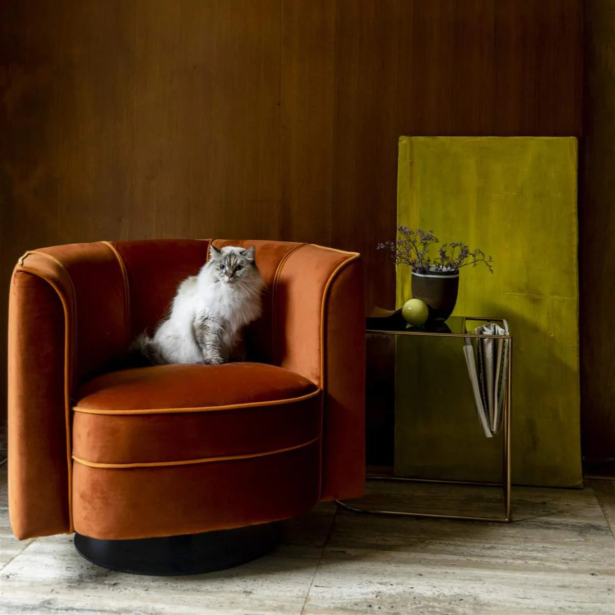 Dutch Bone Lounge Chair Flower Orange - Image 13