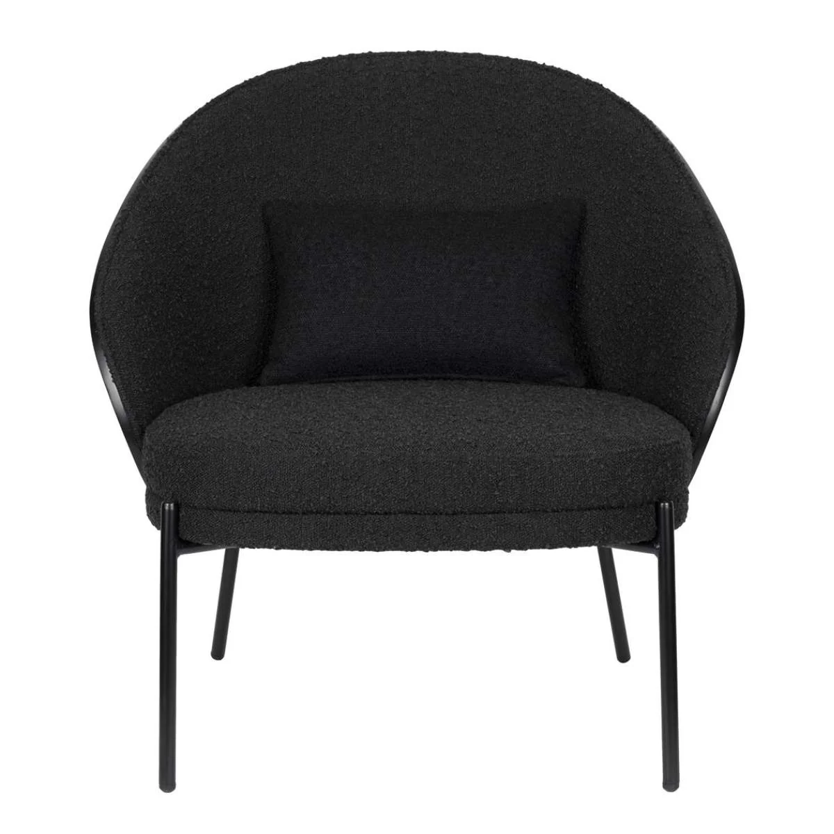 Dutch Bone Lounge Chair Rodin Bouclé Black - Image 3