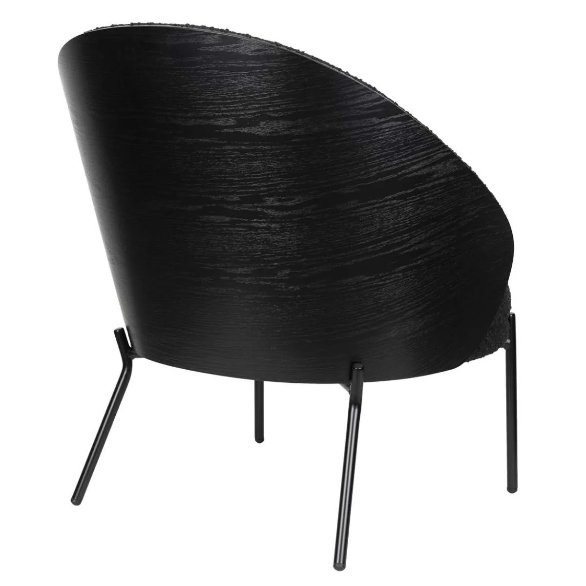 Dutch Bone Lounge Chair Rodin Bouclé Black - Image 4