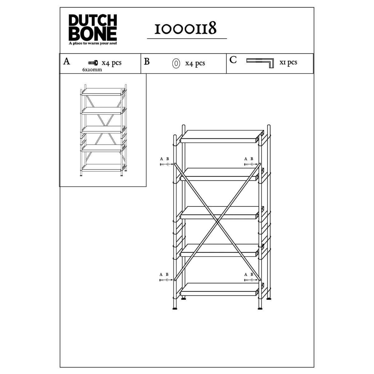 Dutch Bone Shelf Iron Beige - Image 10