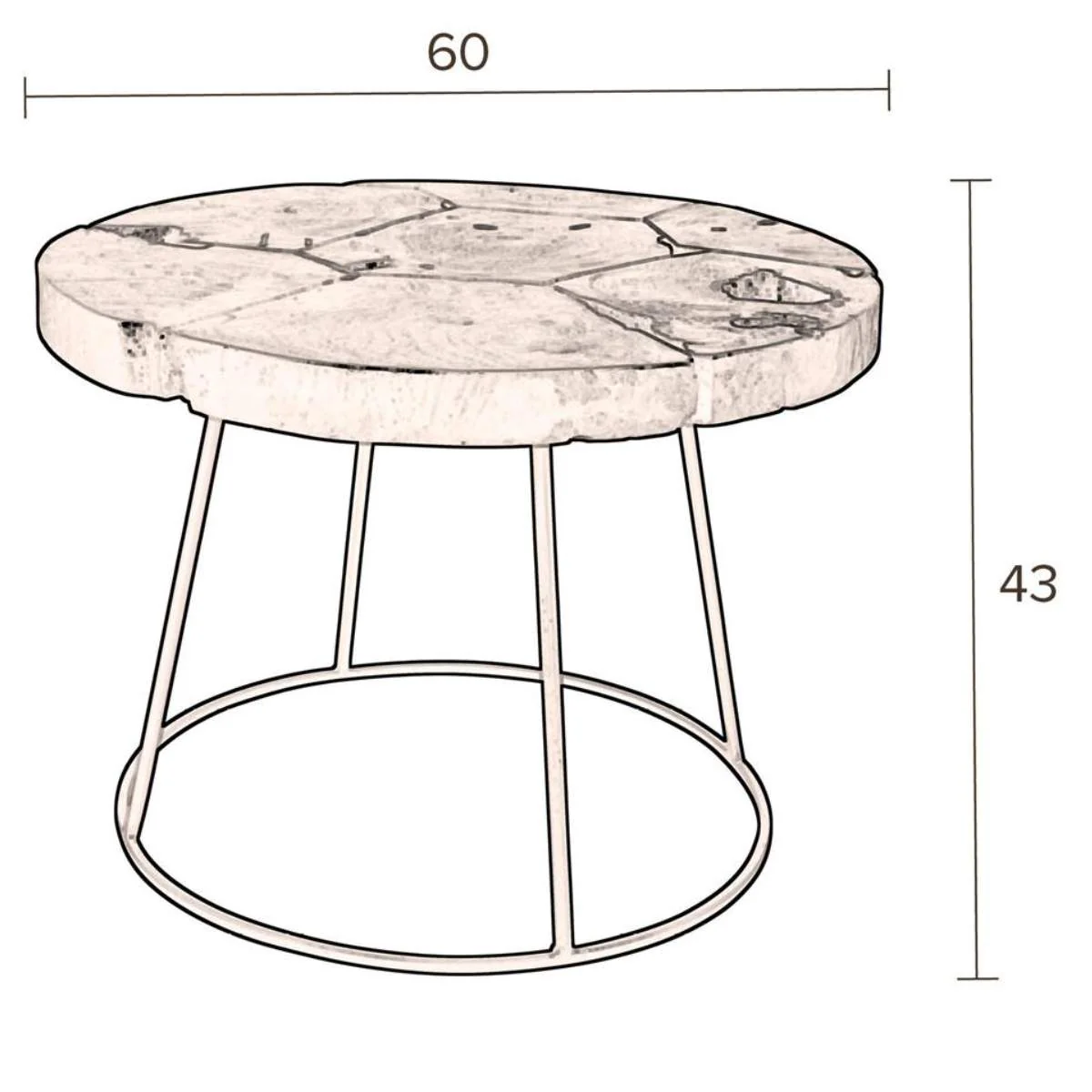 Dutch Bone Side Table Kraton Chocolate Black L - Image 5