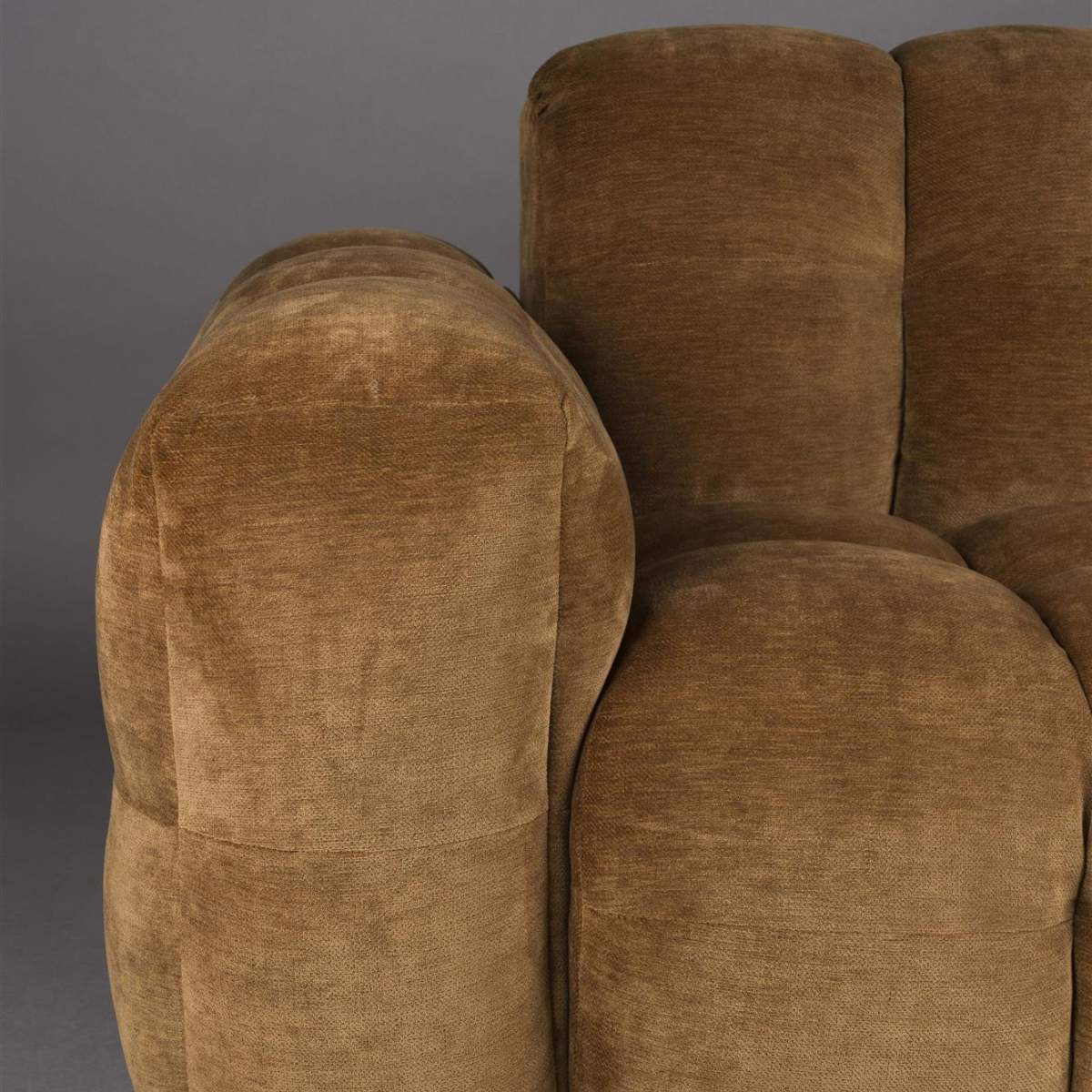 Dutch Bone Sofa Hackman 3-Seater Velours Cognac - Image 4