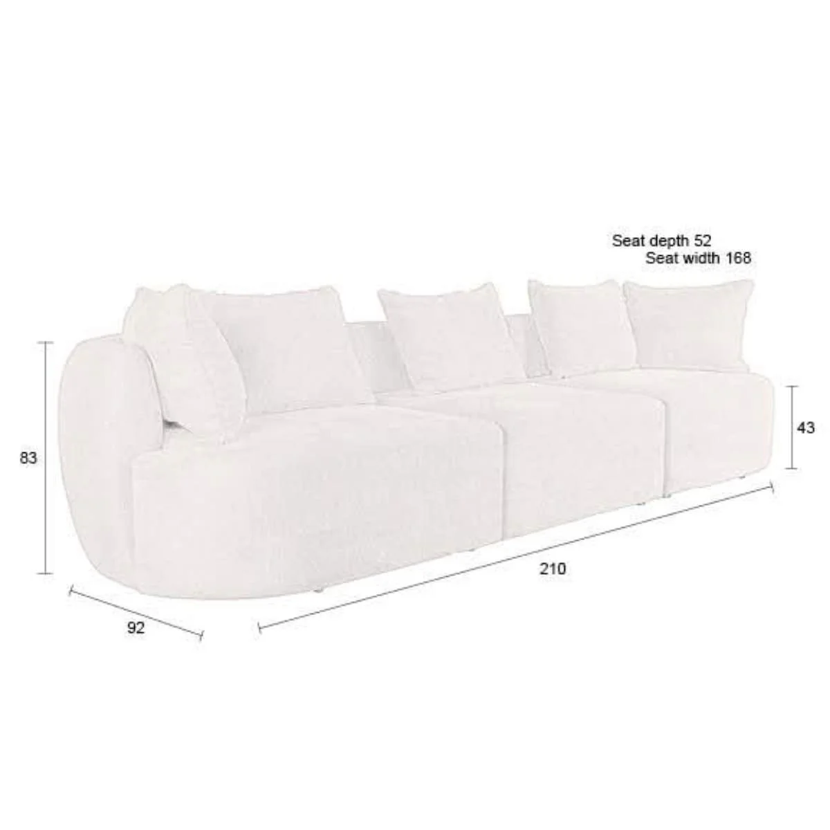 Dutch Bone Sofa Rocca 4.5 Seater - Image 17