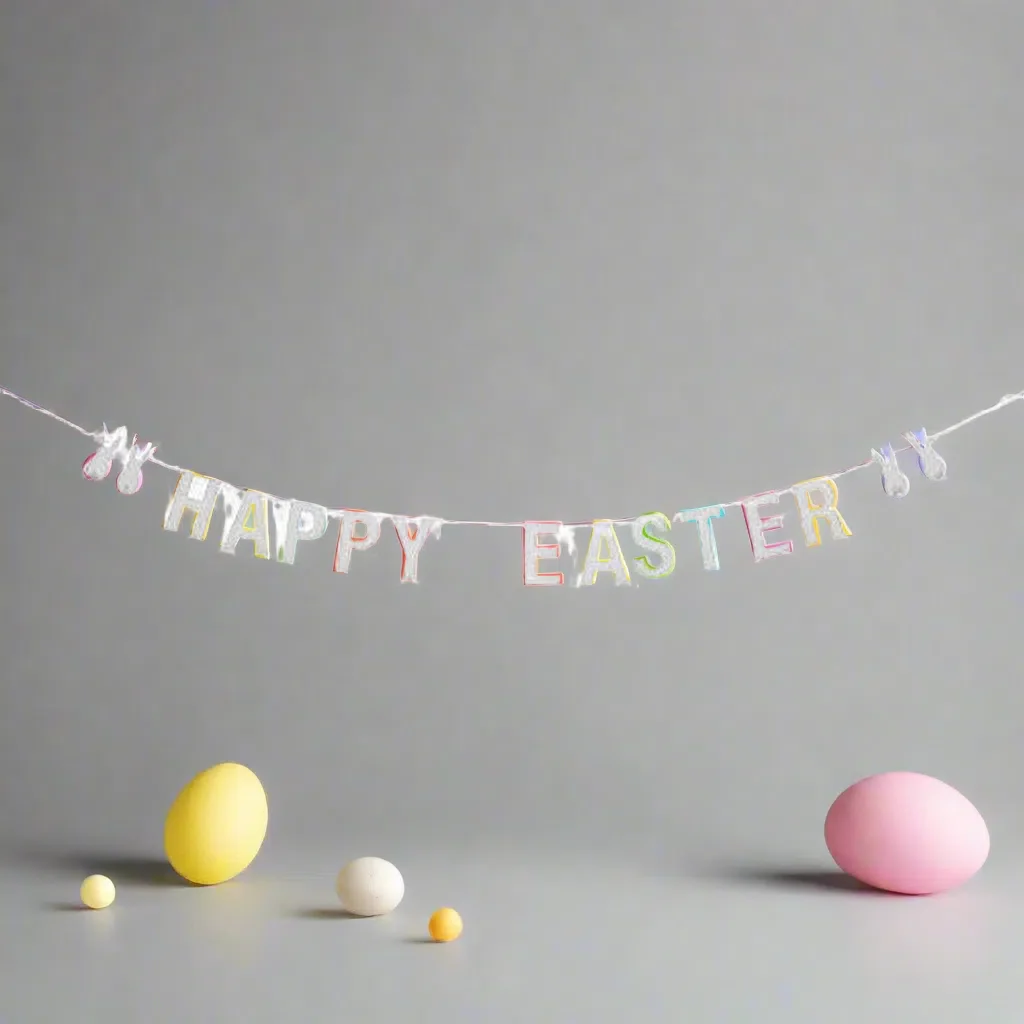Bloomingville Happy Easter White Bunny Garland - Image 2