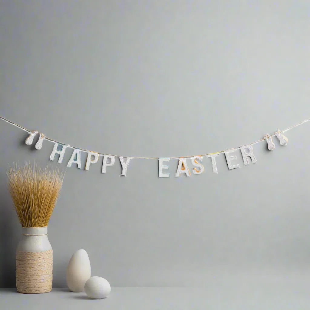 Bloomingville Happy Easter White Bunny Garland - Image 3