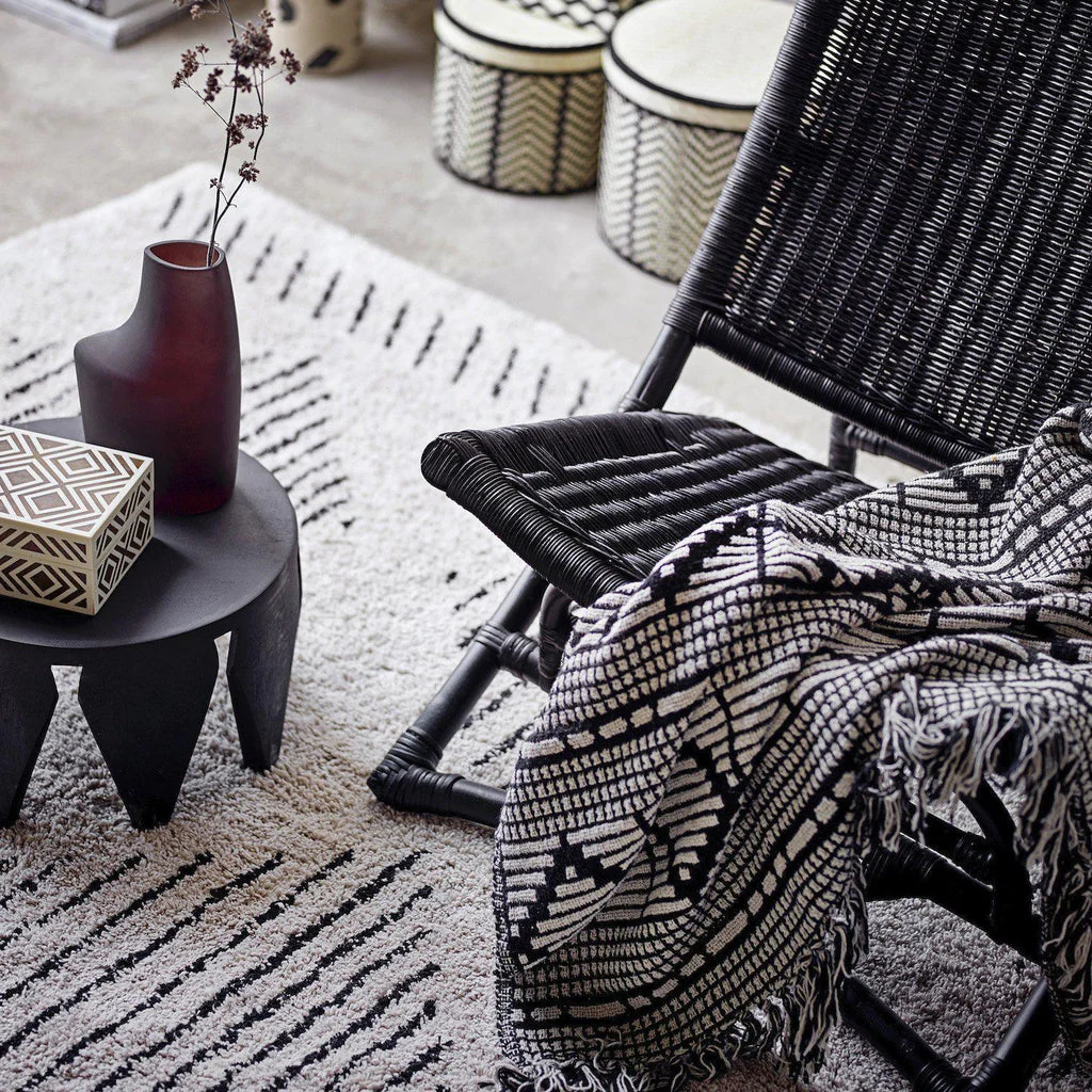 Bloomingville Gutte Black Recycled Cotton Throw - Image 5