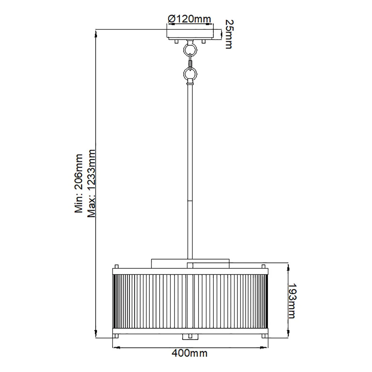 Elstead Lighting Corona 3 Light Pendant - Museum Bronze - Image 10
