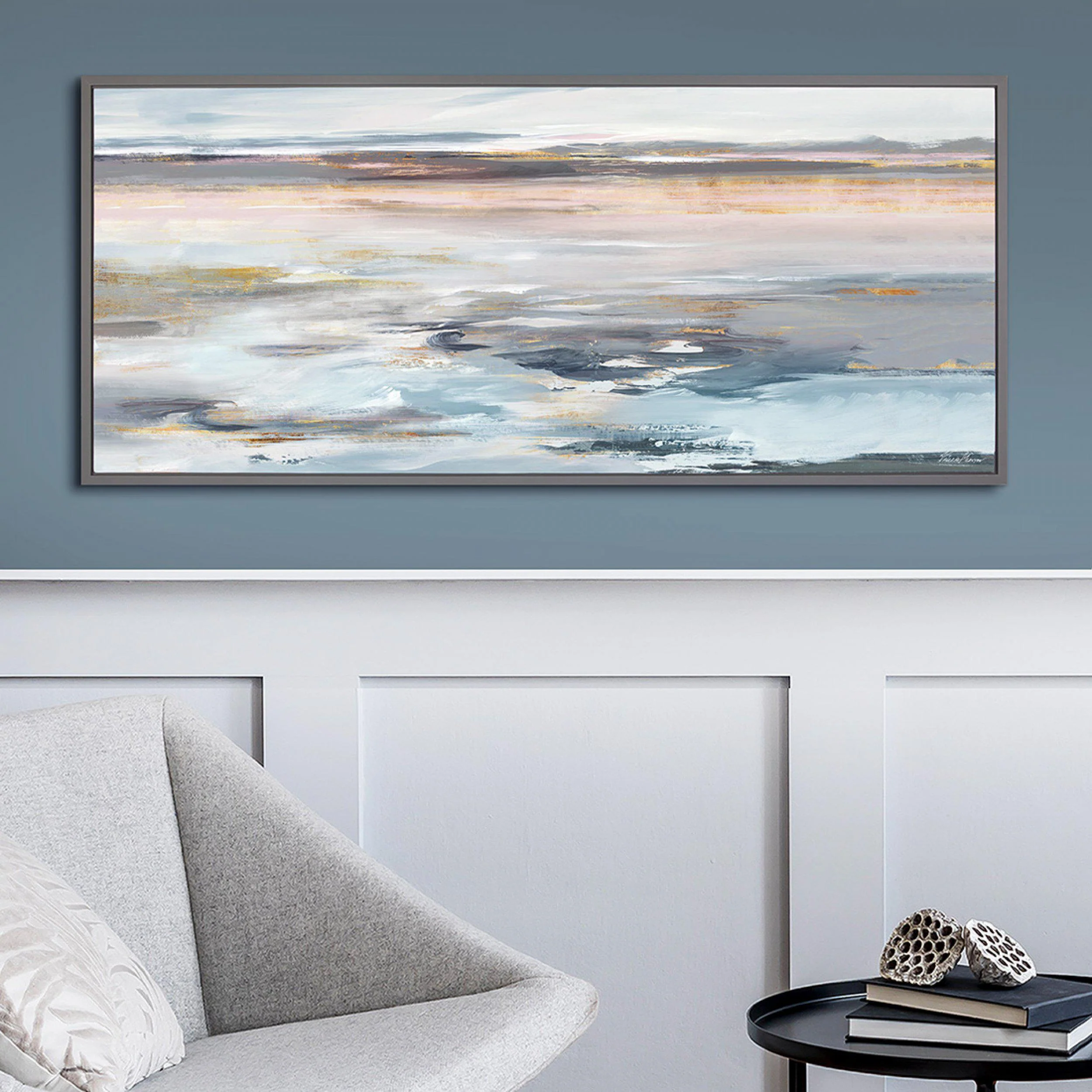 Art Marketing 'Even Tide' Framed Wall Art - 59 x 134cm - Image 2