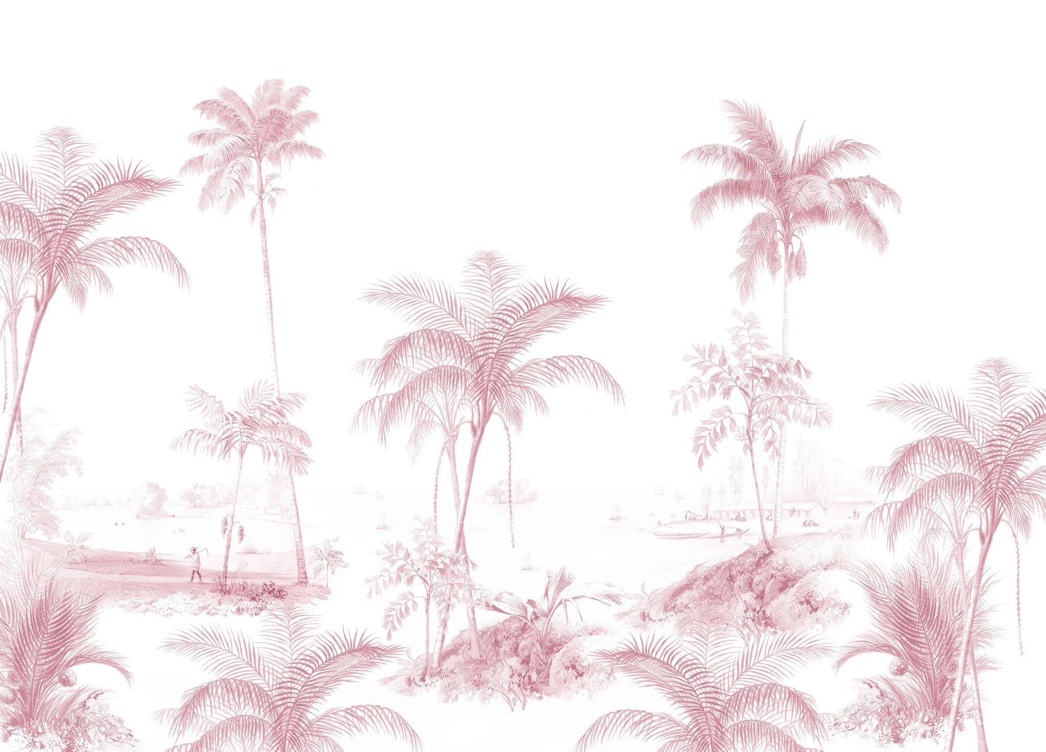 Creative Lab Amsterdam Exotic Palms Pink Wallpaper Mural - Image 4