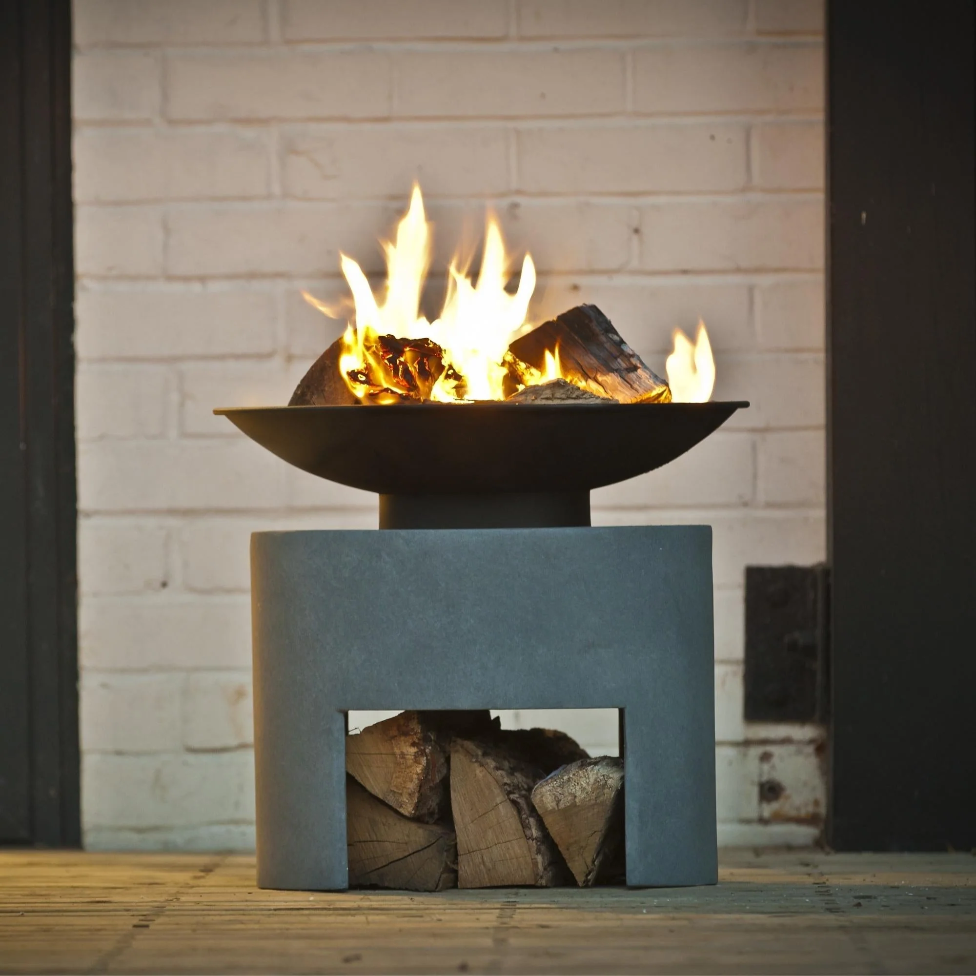 Ivyline Fire Pit & Oval Console Cement - Image 2