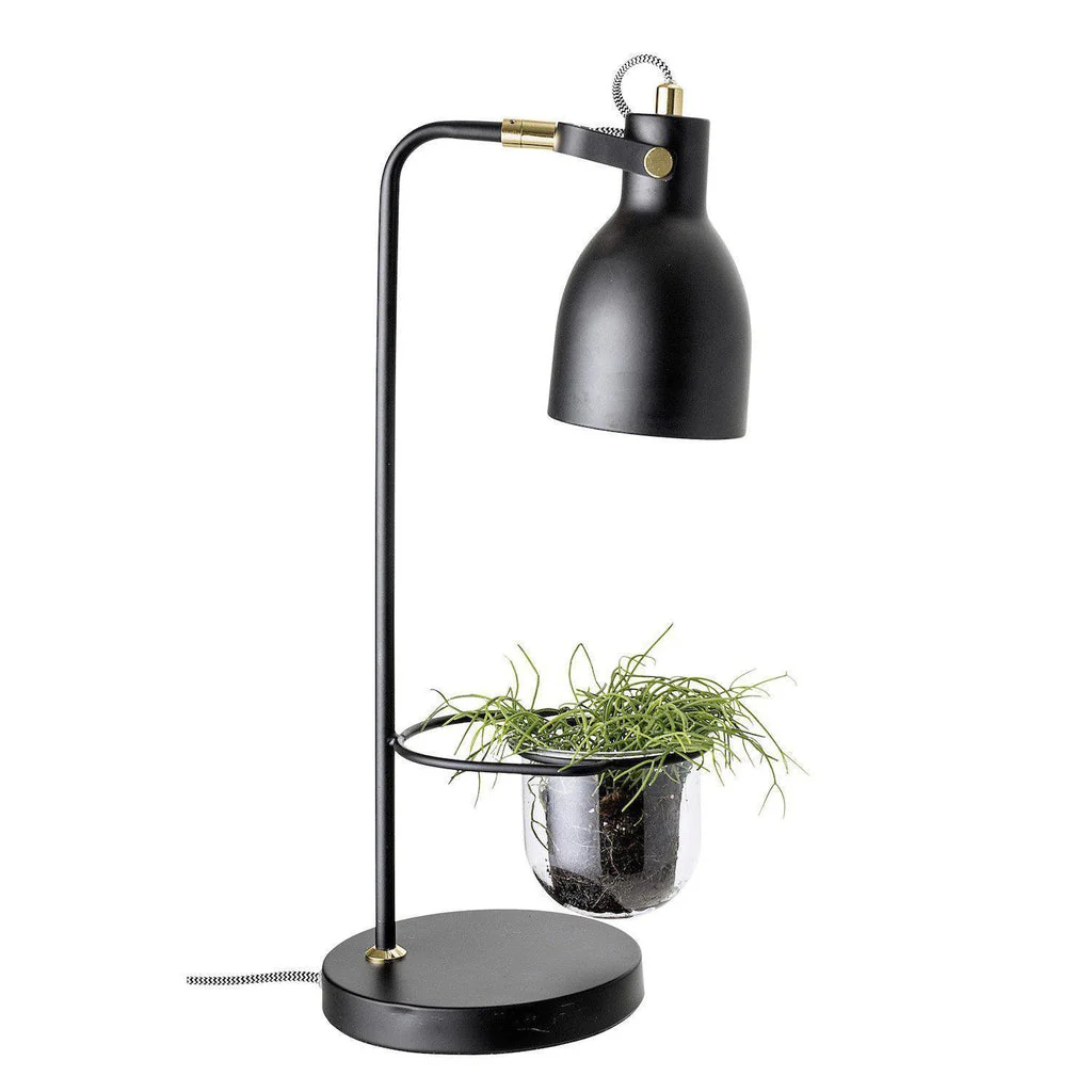Bloomingville Flora Black Lamp & Planter - Image 2