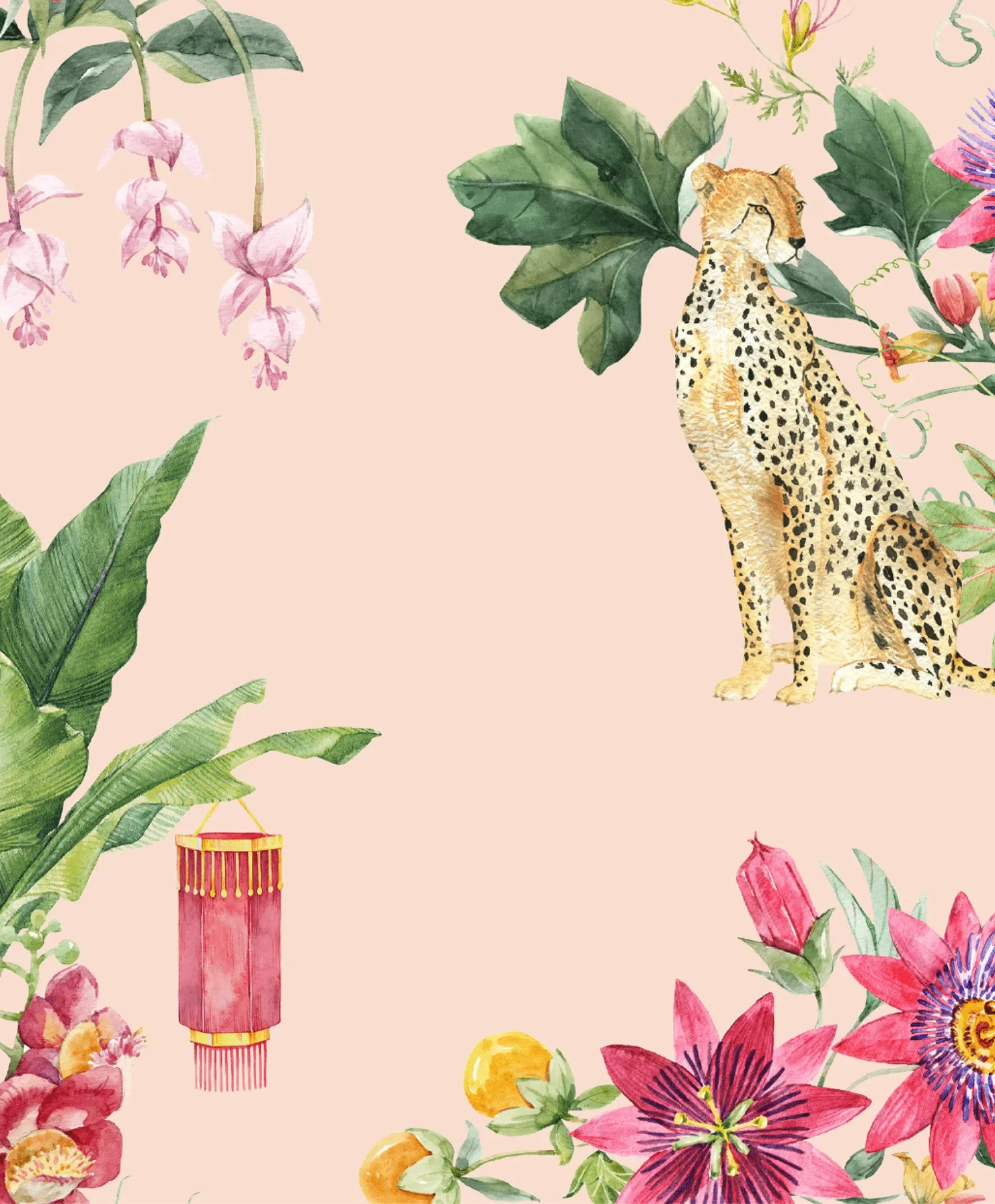 Creative Lab Amsterdam Floral Festival Pink Repetitive Wallpaper