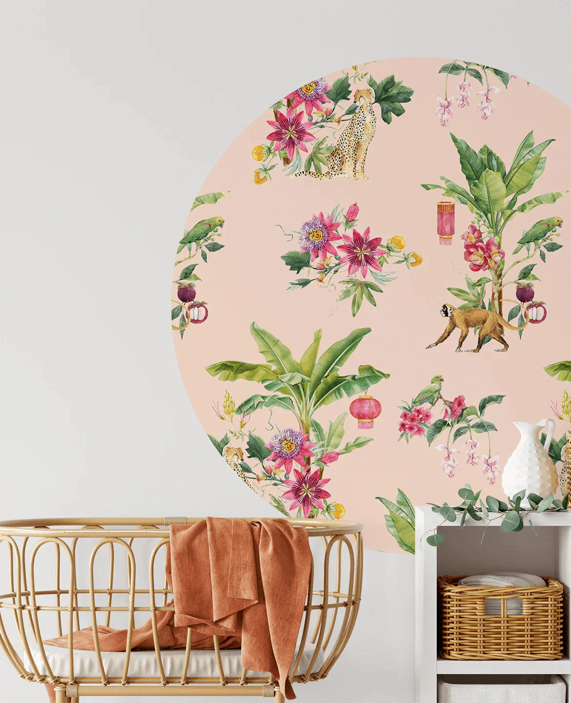 Creative Lab Amsterdam Floral Festival Pink Wallpaper Circle Mural - Image 2