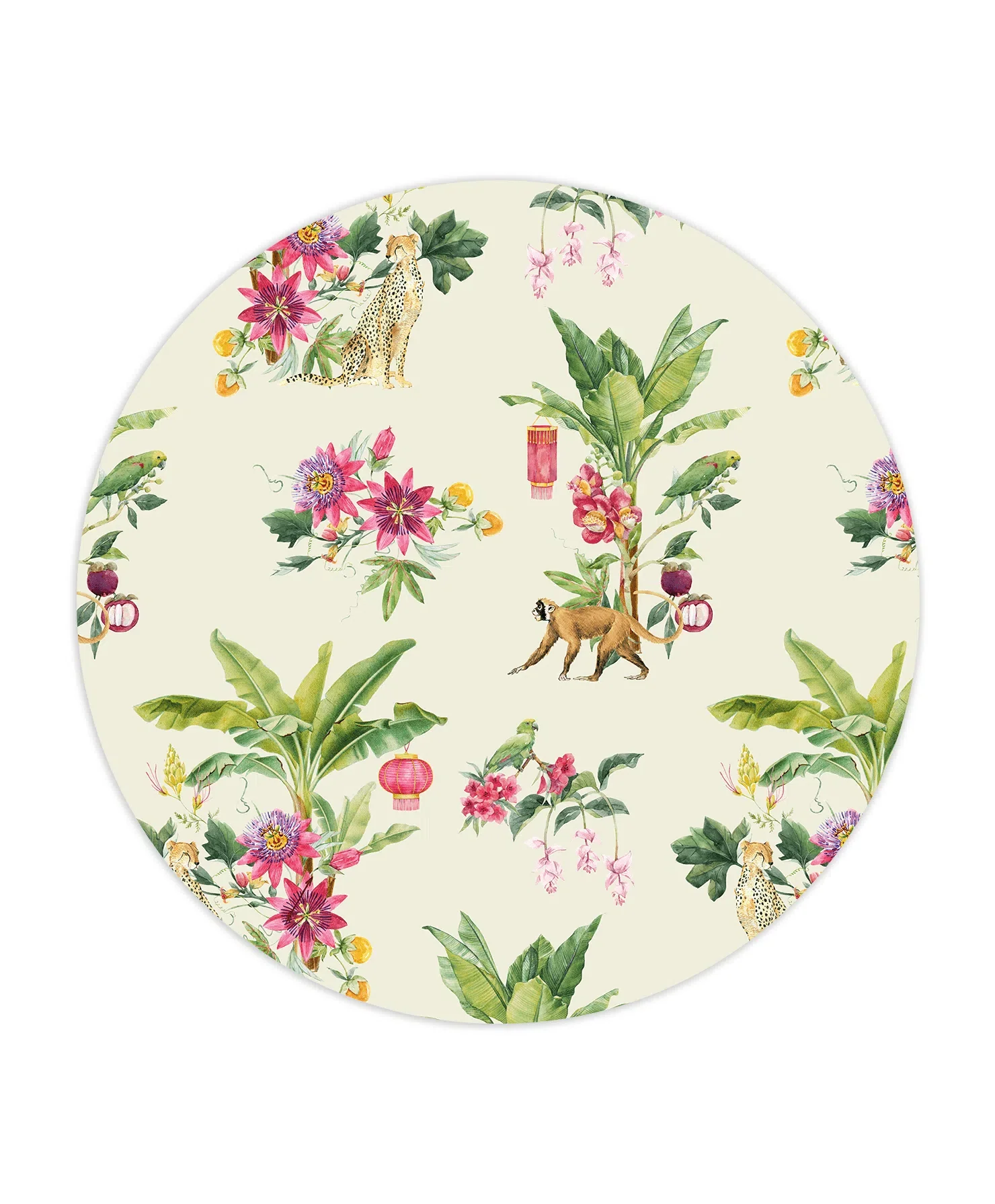 Creative Lab Amsterdam Floral Festival Vanilla Wallpaper Circle Mural