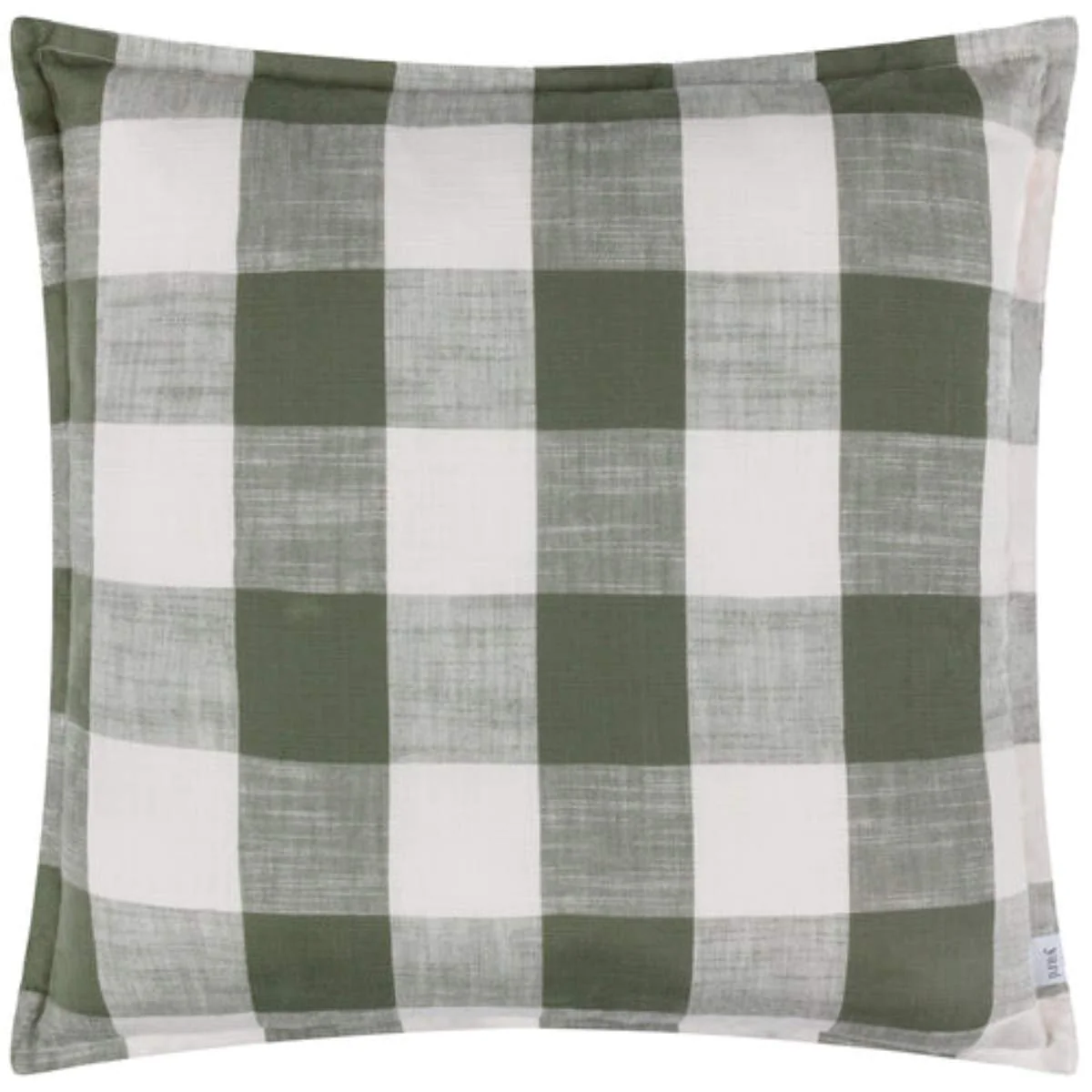 Furn Chesil Check 100% Cotton Outdoor Cushion Moss