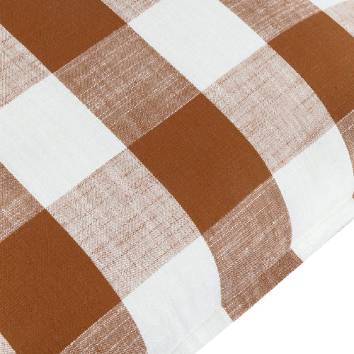 Furn Chesil Check 100% Cotton Outdoor Cushion Pecan - Image 3