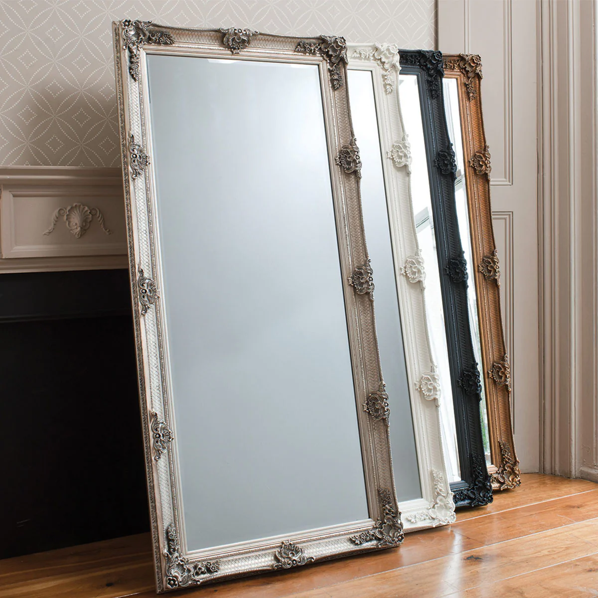 Gallery Direct Abbey Leaner Mirror Black 1650x795mm - Image 4