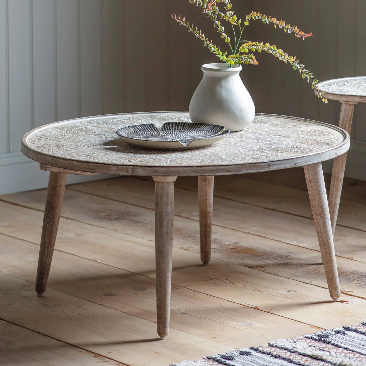 Gallery Direct Agra Coffee Table Natural White 910x910x460mm - Image 5