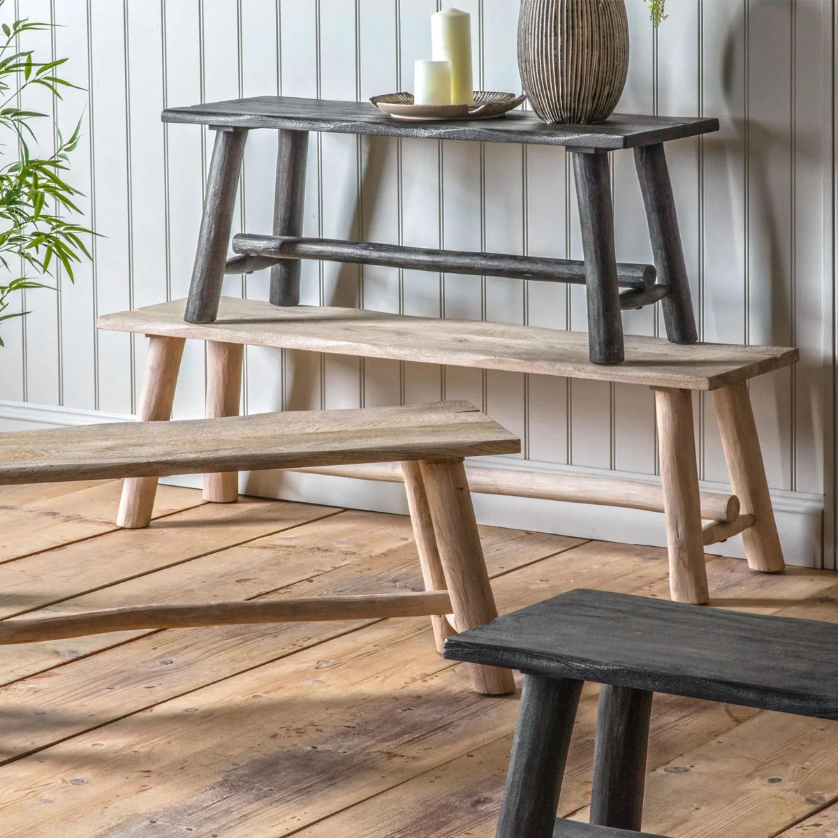 Gallery Direct Alberta Bench Natural Rustic 110x350x440mm - Image 5