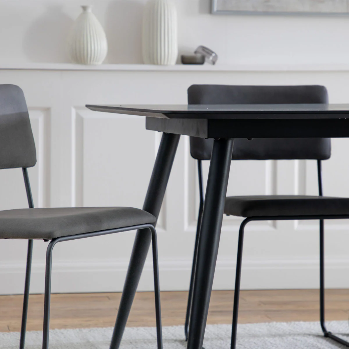 Gallery Direct Astley Dining Table Black 1600x900x750mm - Image 4