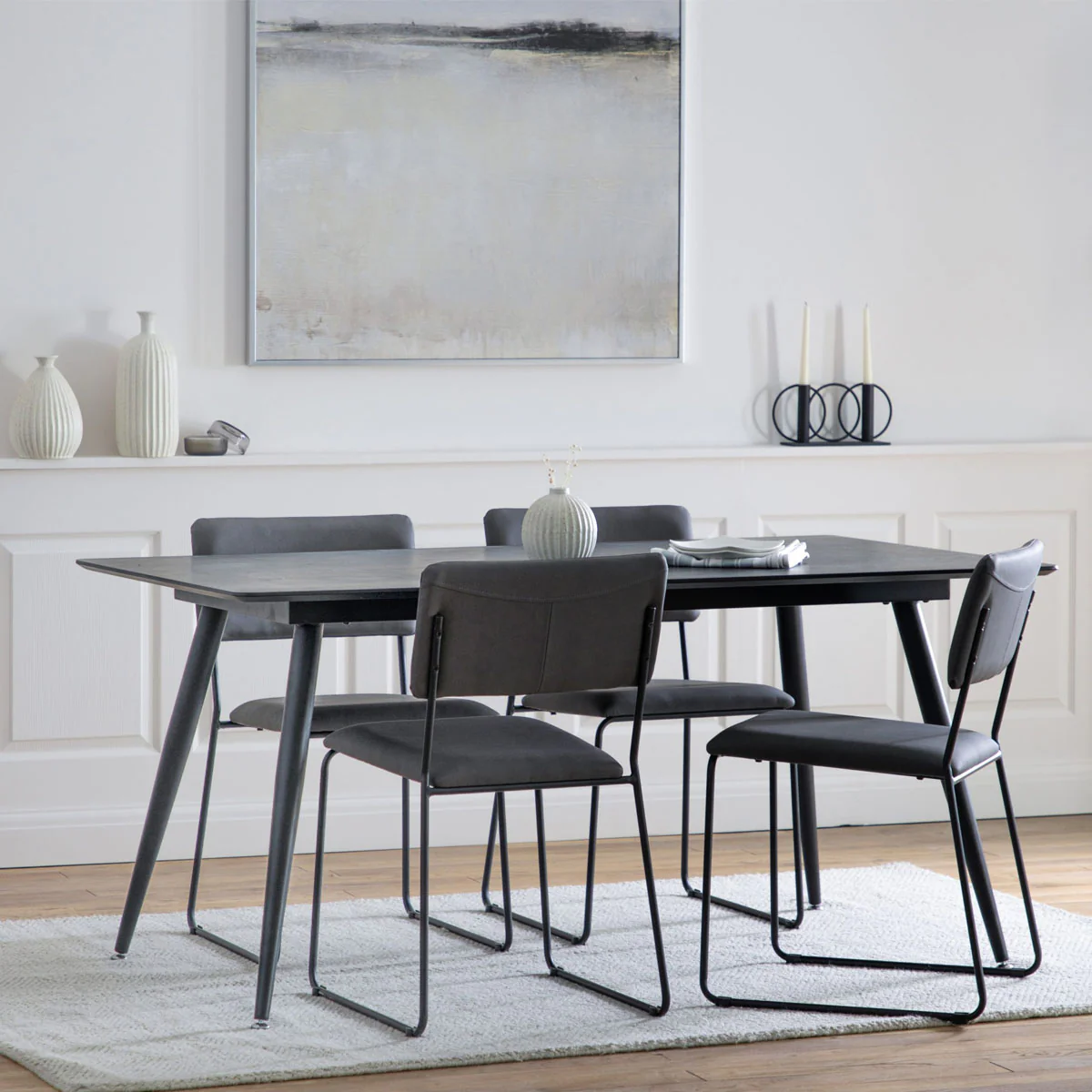 Gallery Direct Astley Dining Table Black 1600x900x750mm - Image 5
