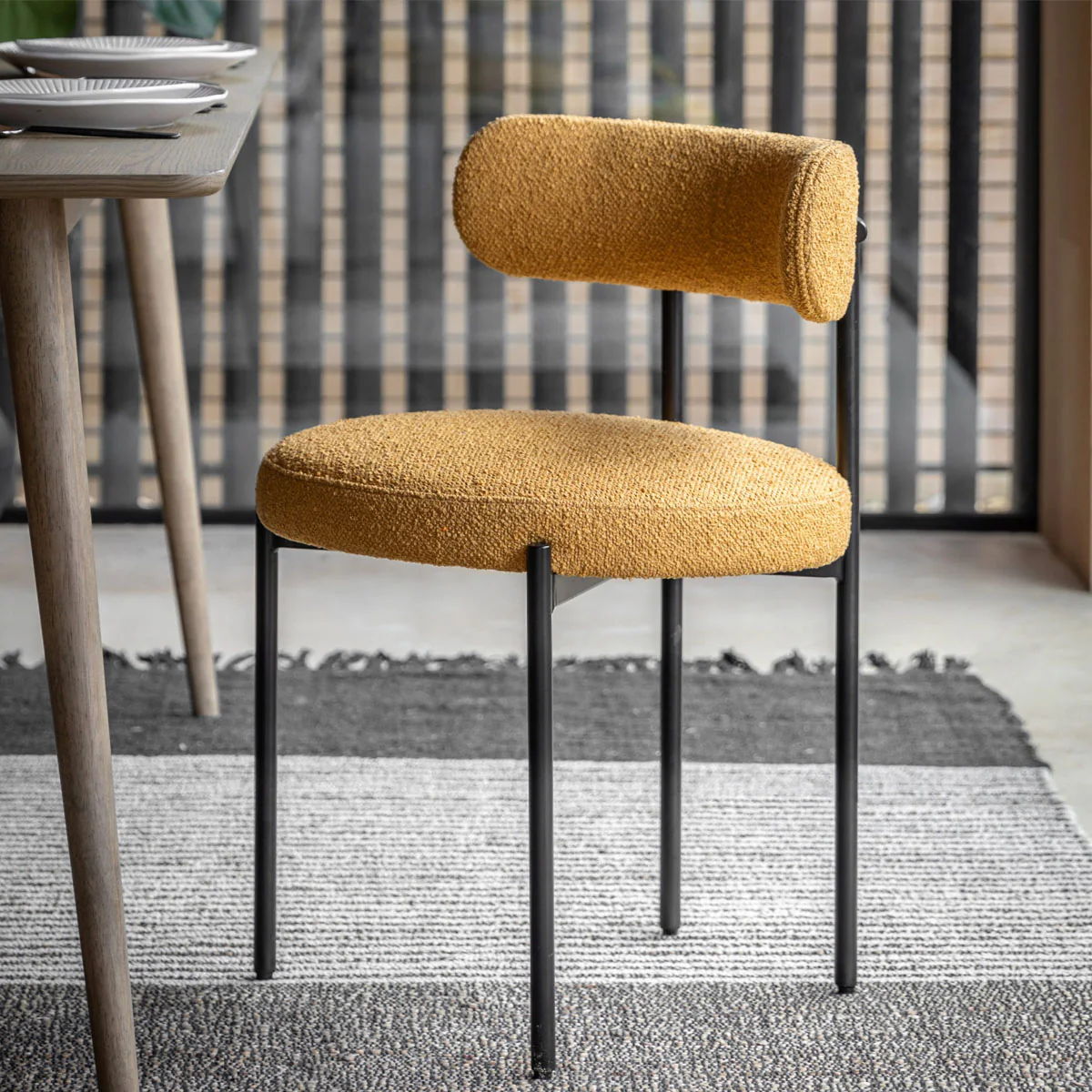 Gallery Direct Aveley Dining Chair Ochre (2pk) 525x510x750mm - Image 6