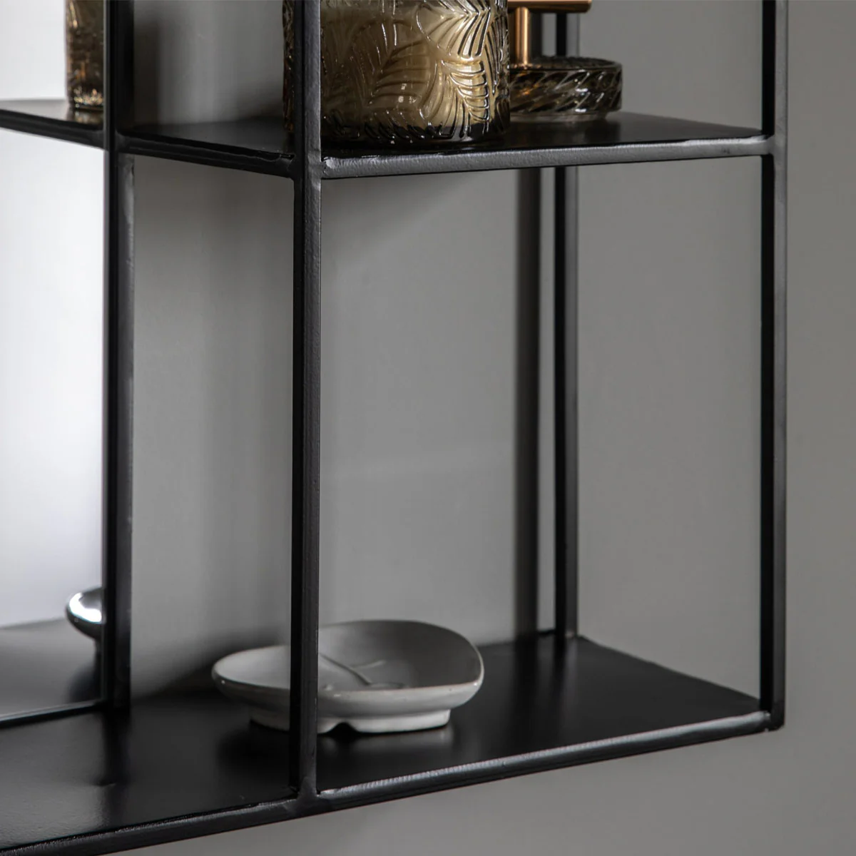Gallery Direct Bassan Mirror Shelf Black 600x120x650mm - Image 3