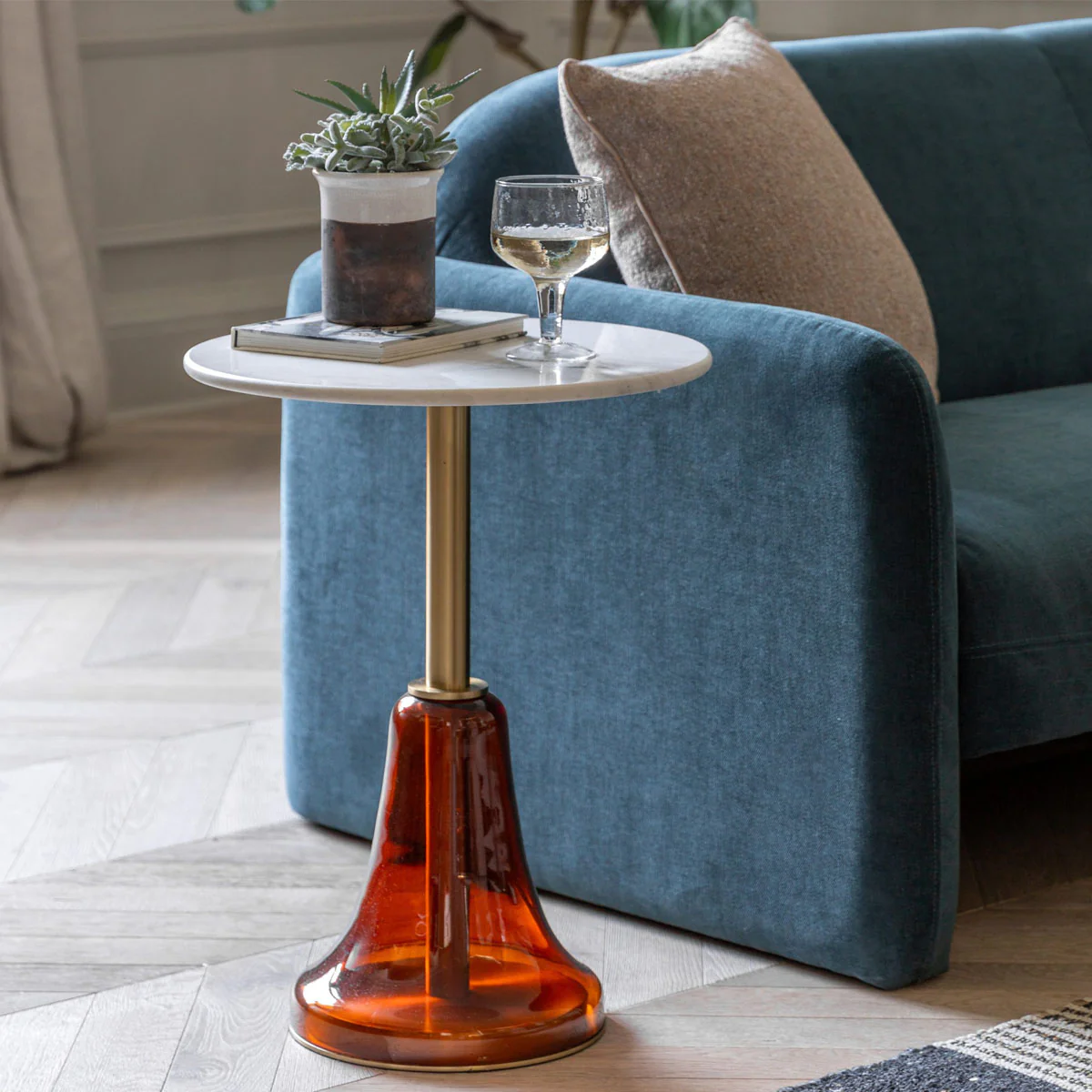 Gallery Direct Bilbao Side Table Orange 460x460x640mm - Image 4