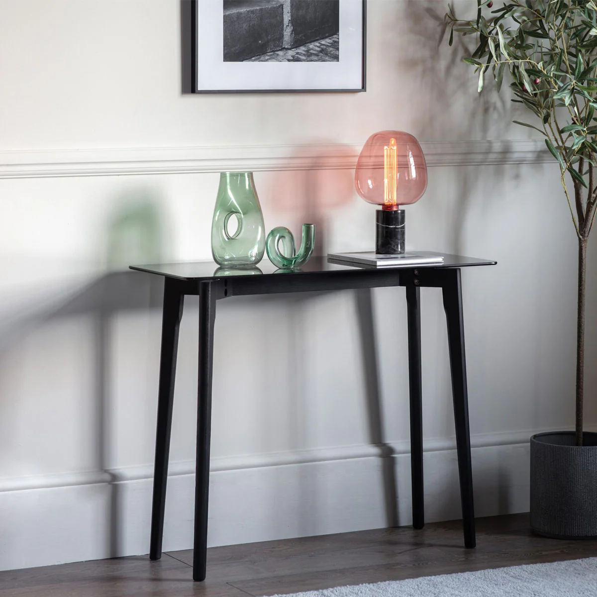 Gallery Direct Blair Console Table Black 900x380x750mm - Image 4