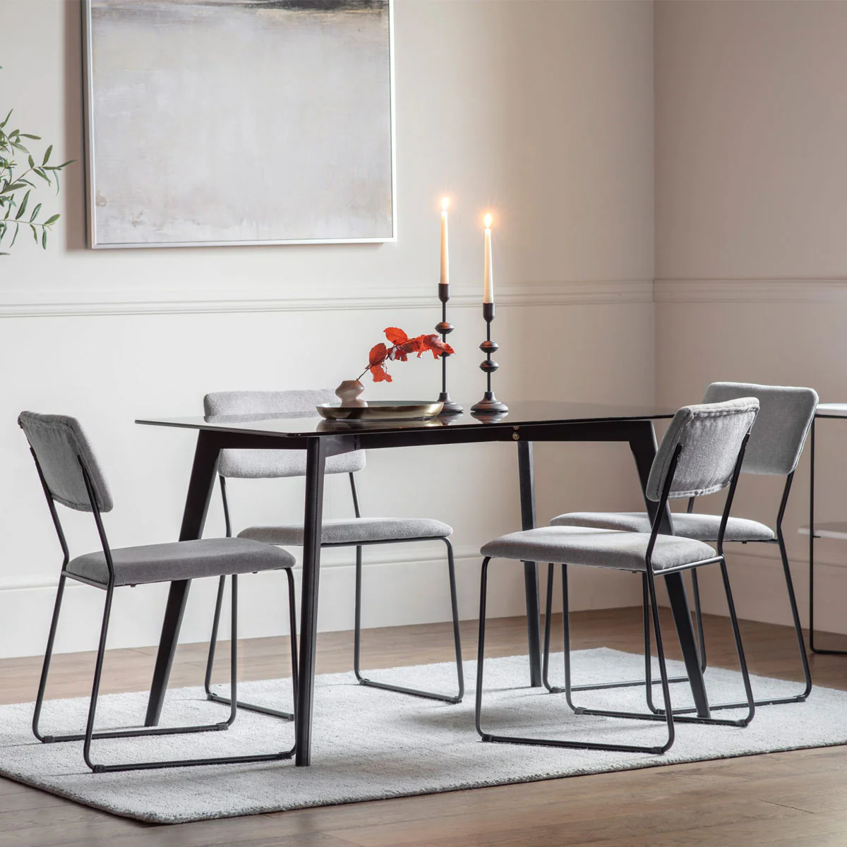 Gallery Direct Blair Rectangle Dining Table Black 1200x800x750mm - Image 6