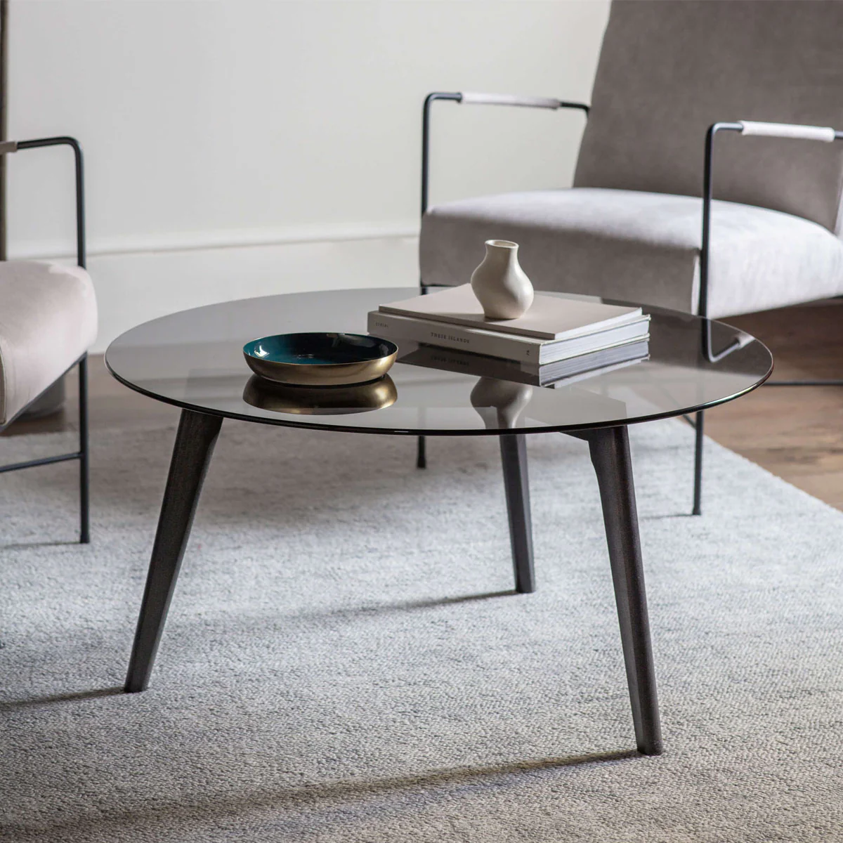Gallery Direct Blair Round Coffee Table Black 900x900x450mm - Image 3