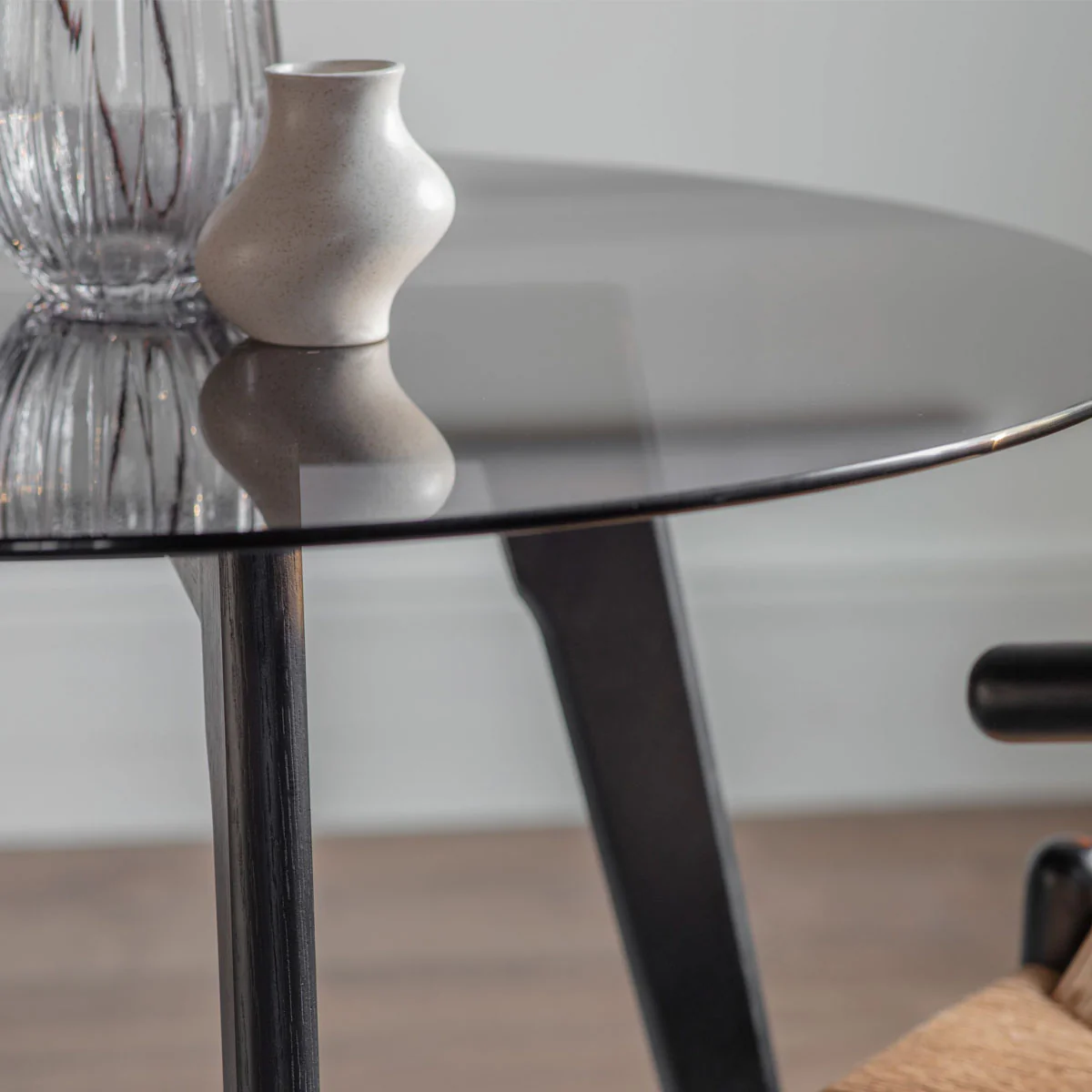 Gallery Direct Blair Round Dining Table Black 900x900x750mm - Image 4