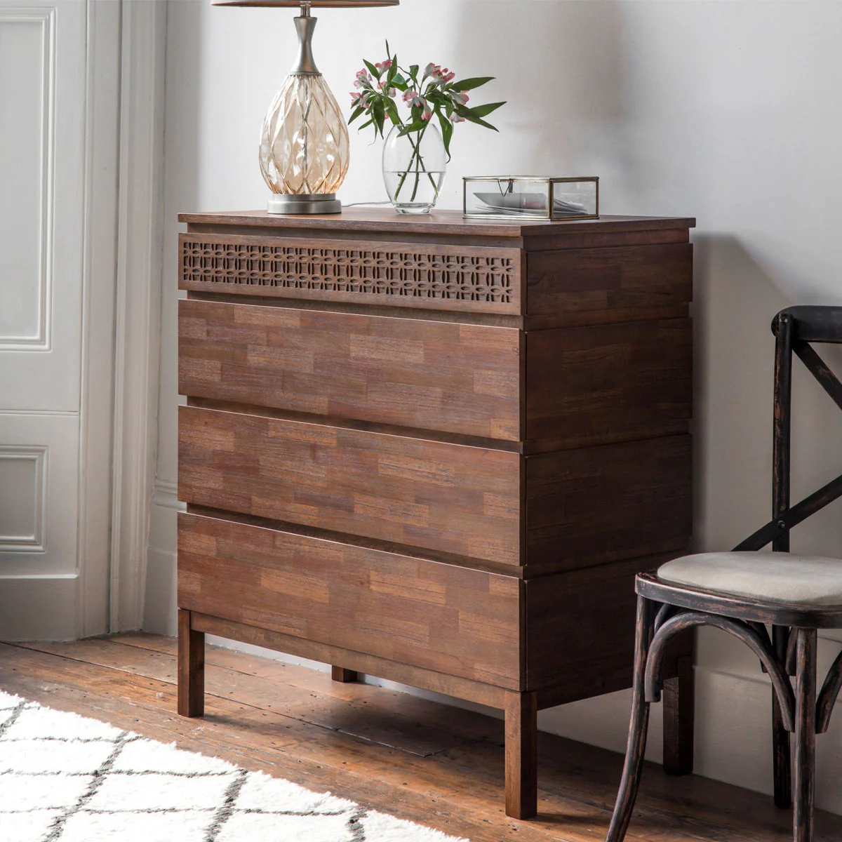 Gallery Direct Boho Retreat 4 Drawer Chest 1000x460x1040mm - Image 7