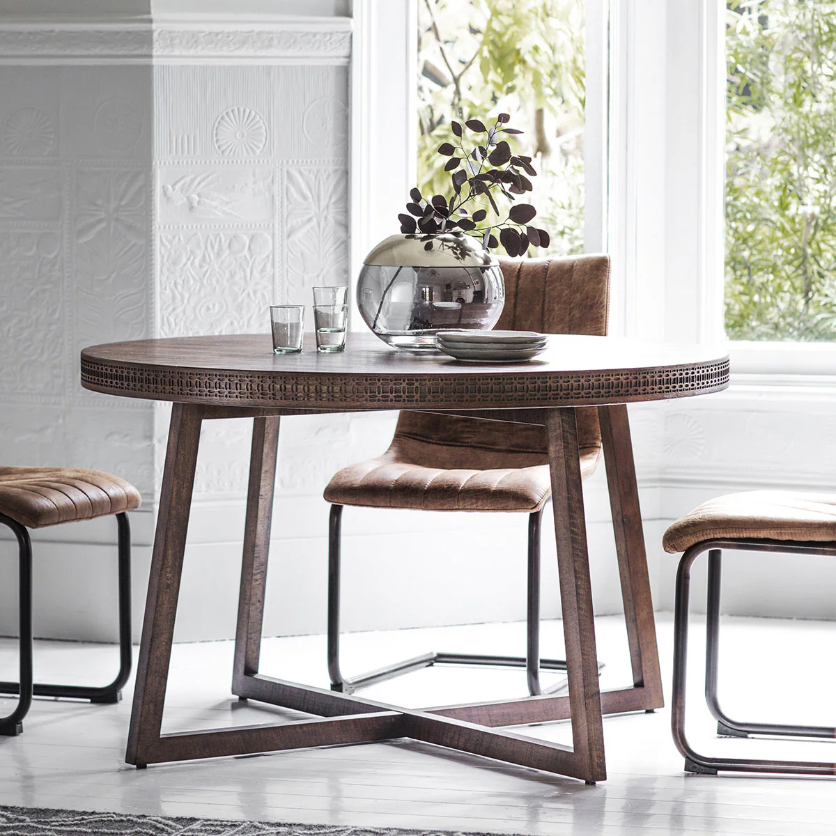 Gallery Direct Boho Retreat Round Dining Table 1200x1200x750mm - Image 4