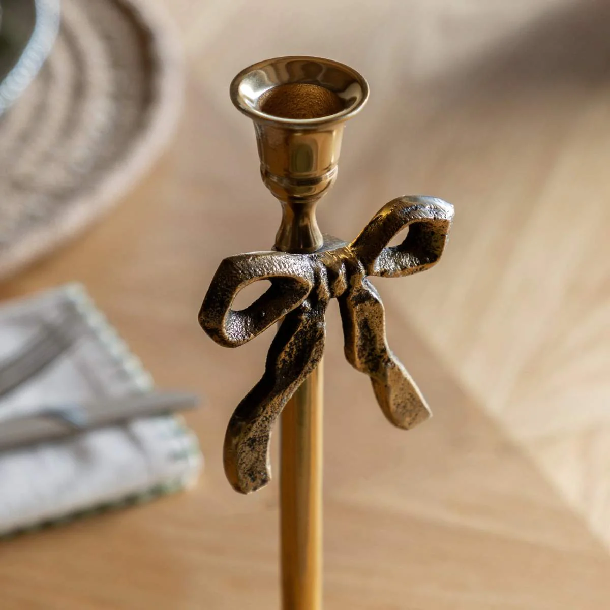 Gallery Direct Bow Dinner Candle Holder Gold - Image 8